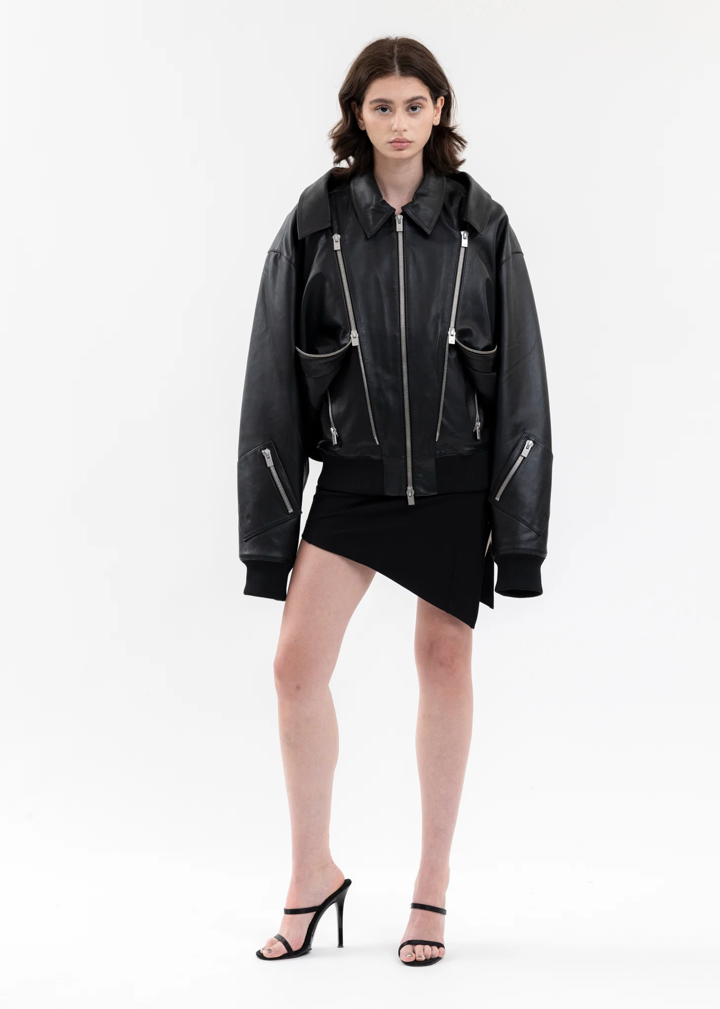 BLACK NIVEOUS LEATHER JACKET - Image 9