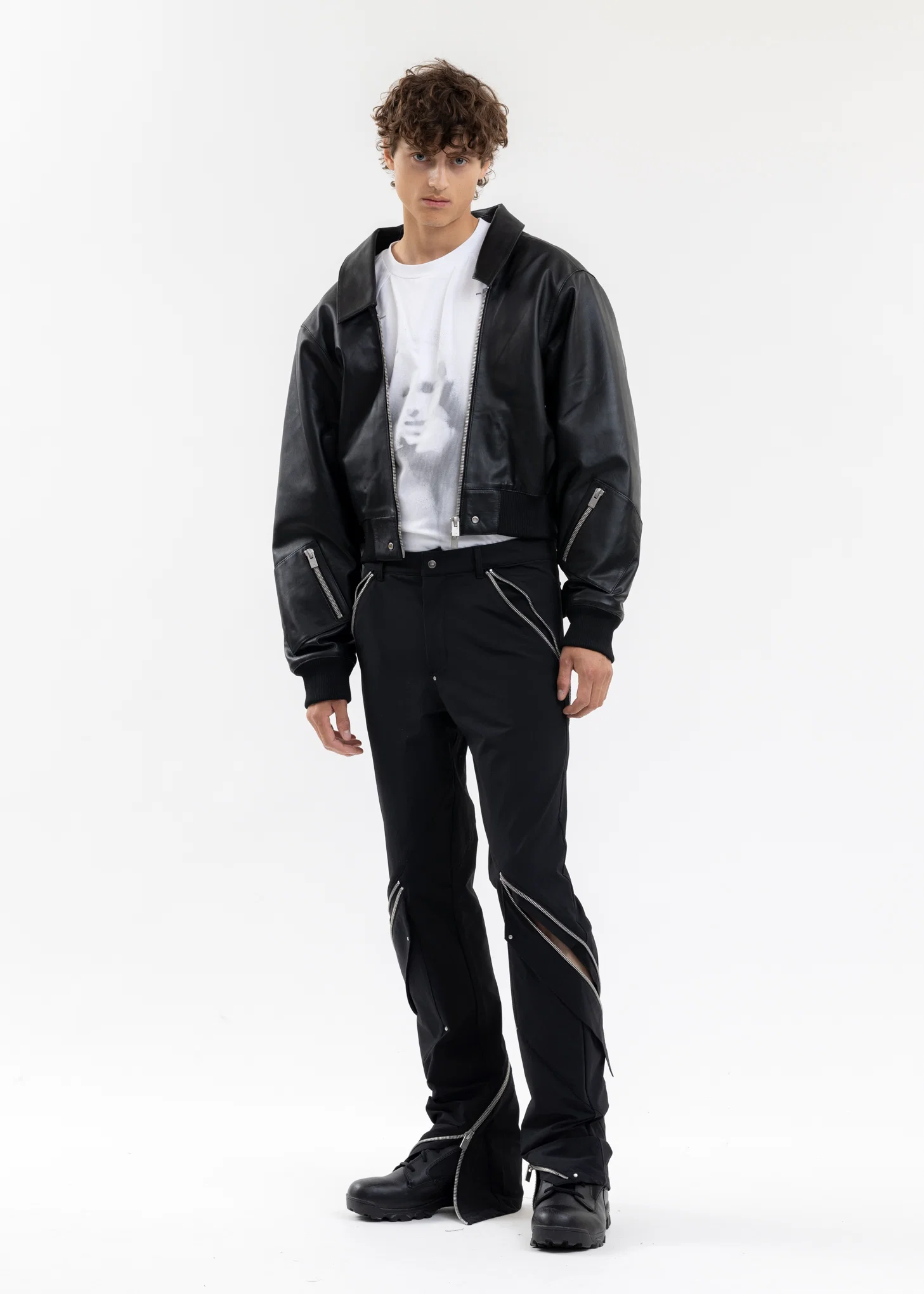 BLACK NIVEOUS LEATHER JACKET - Image 16