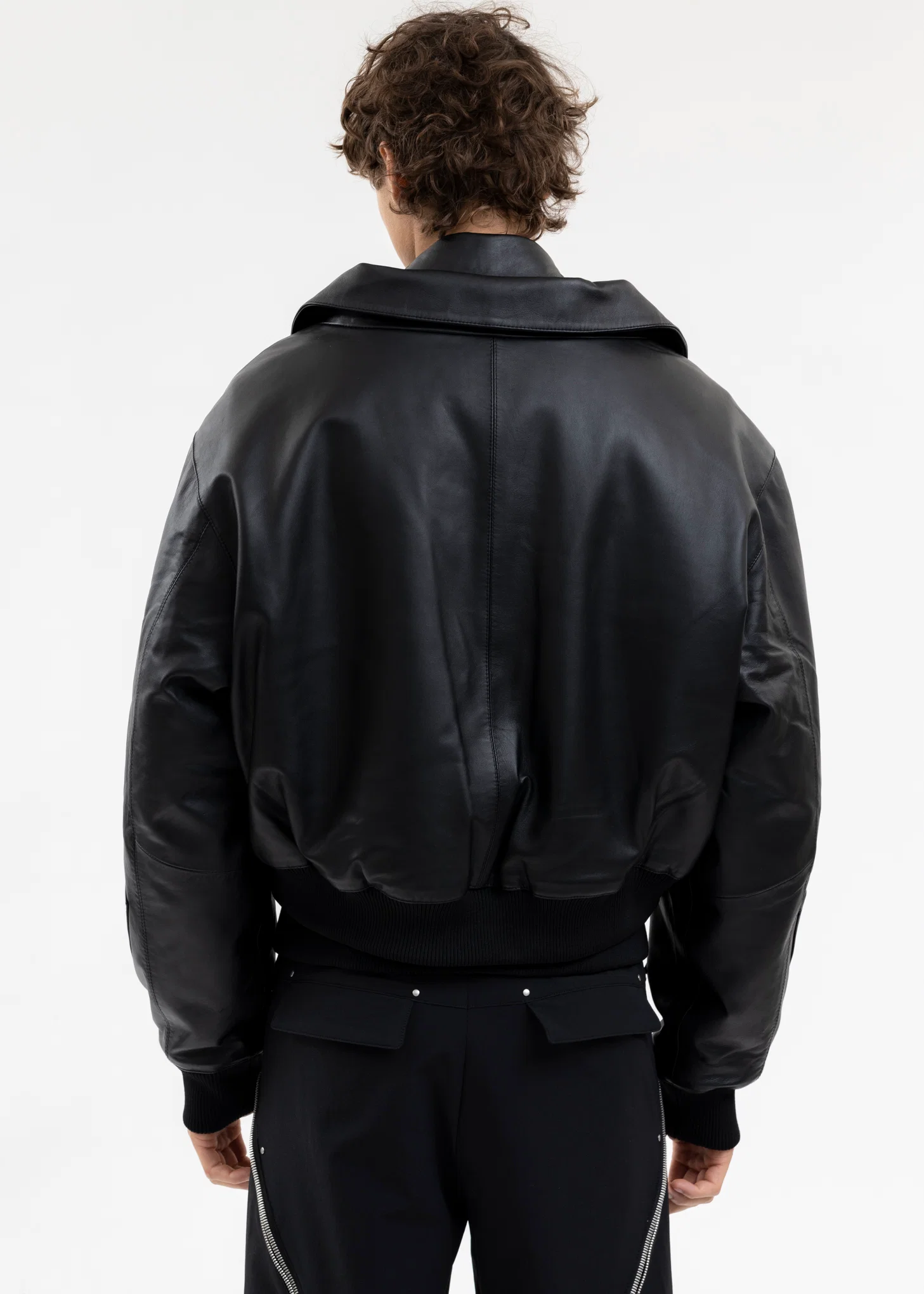 BLACK NIVEOUS LEATHER JACKET - Image 4