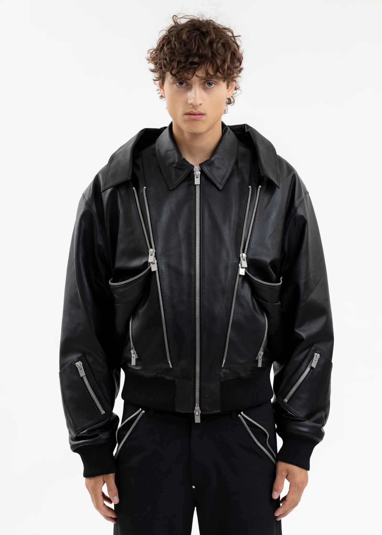 BLACK NIVEOUS LEATHER JACKET - Image 7