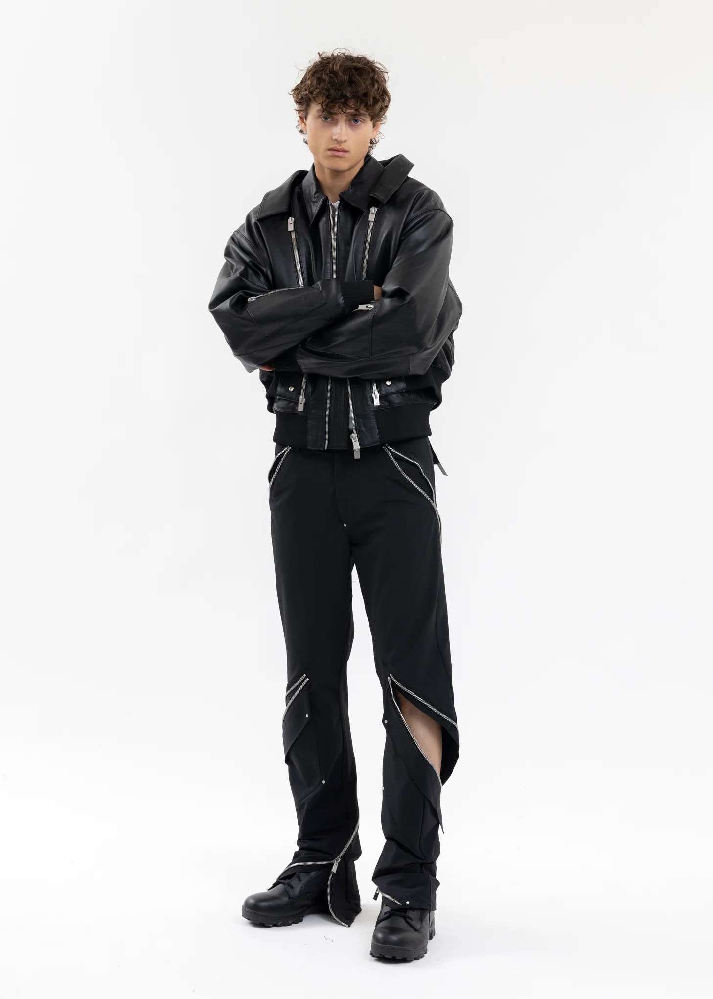 BLACK NIVEOUS LEATHER JACKET - Image 9