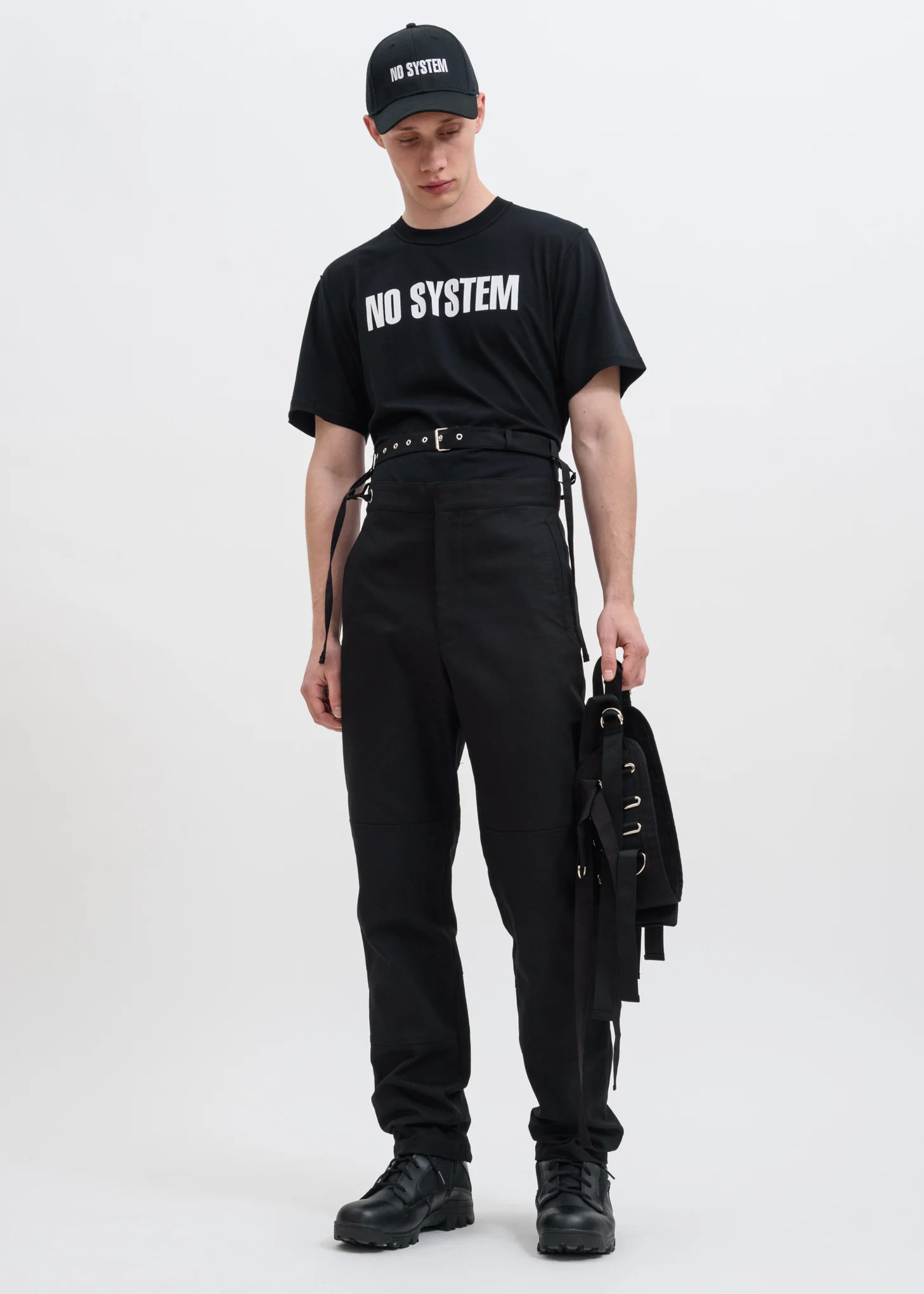 Black “NO SYSTEM” T-Shirt - Image 5