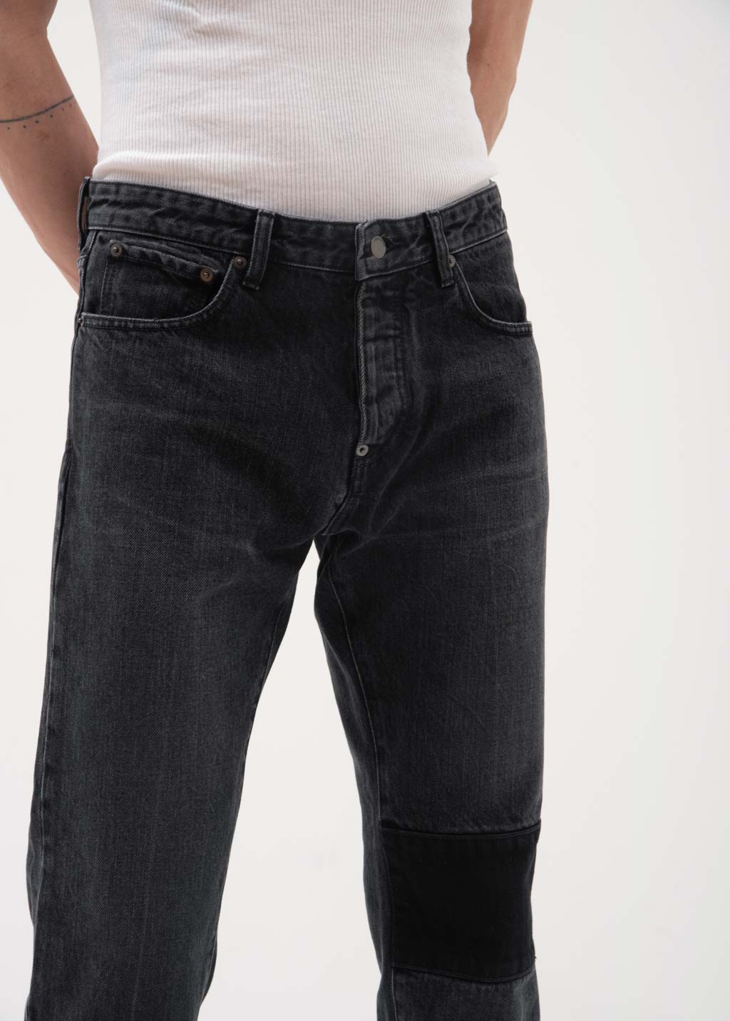 Black NOBO Patch Denim Jeans - Image 6