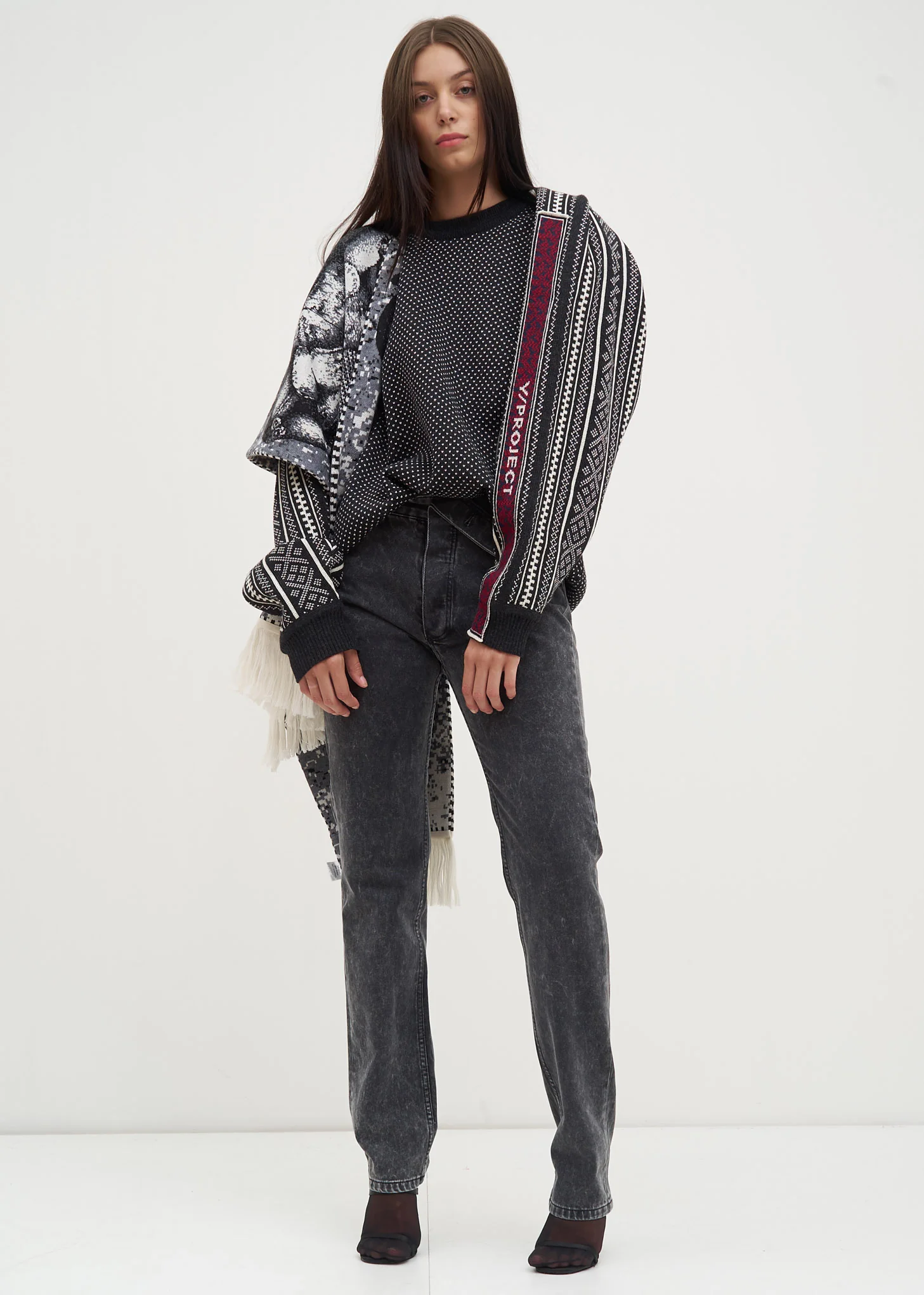 Black Norwegian Paneled Knit Sweater - Image 5