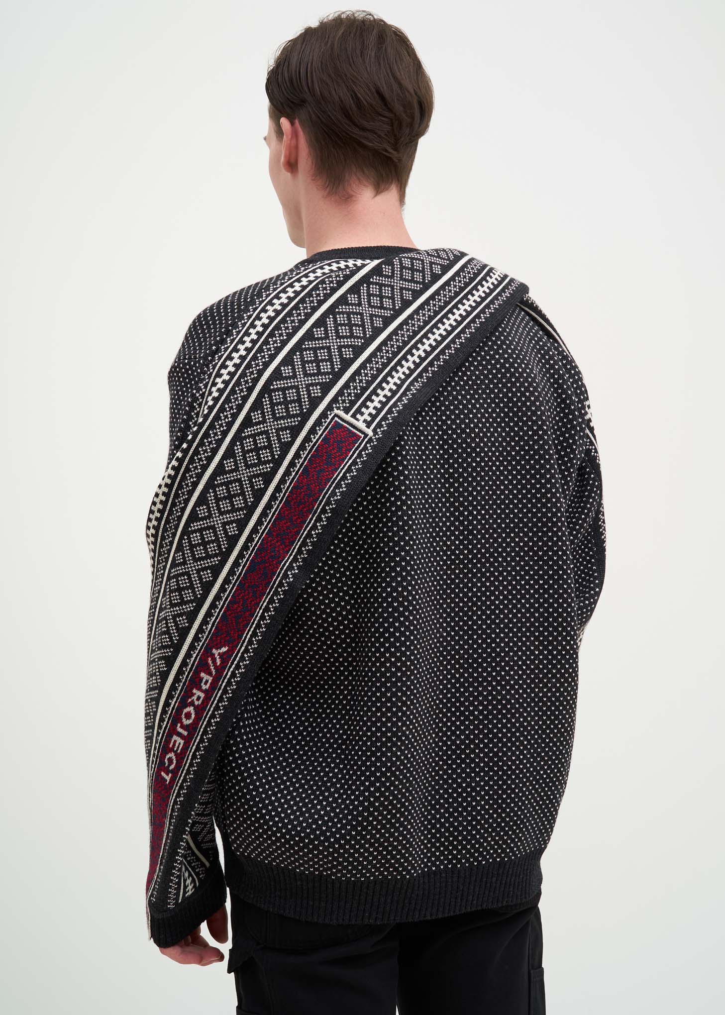 Black Norwegian Paneled Knit Sweater - Image 6