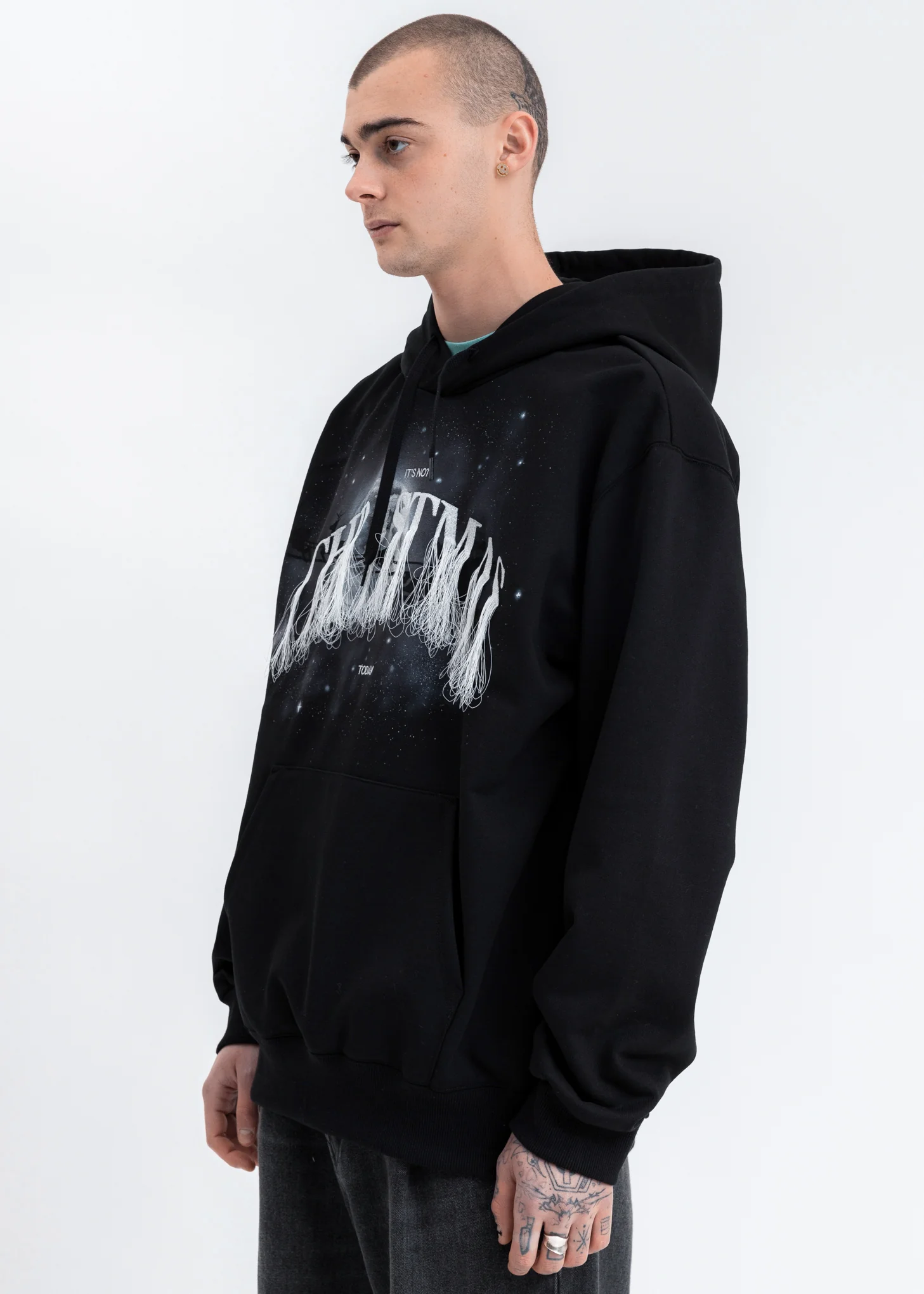 Black Not Christmas Embroidery Hoodie - Image 3