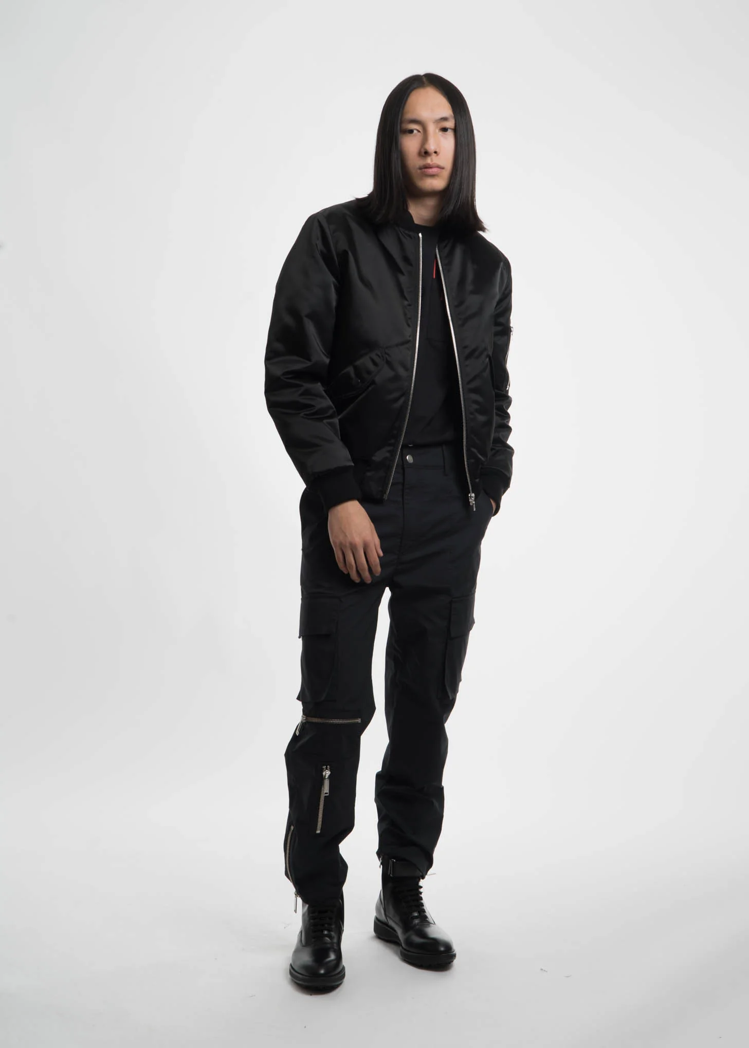 Black Nylon Mack Bomber - Image 7