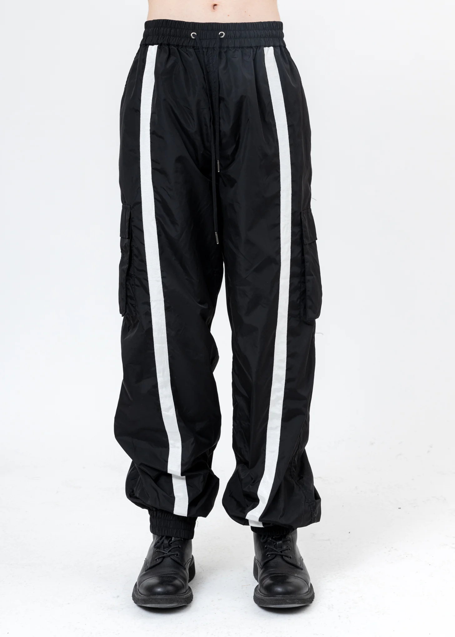Black Nylon Trackpants