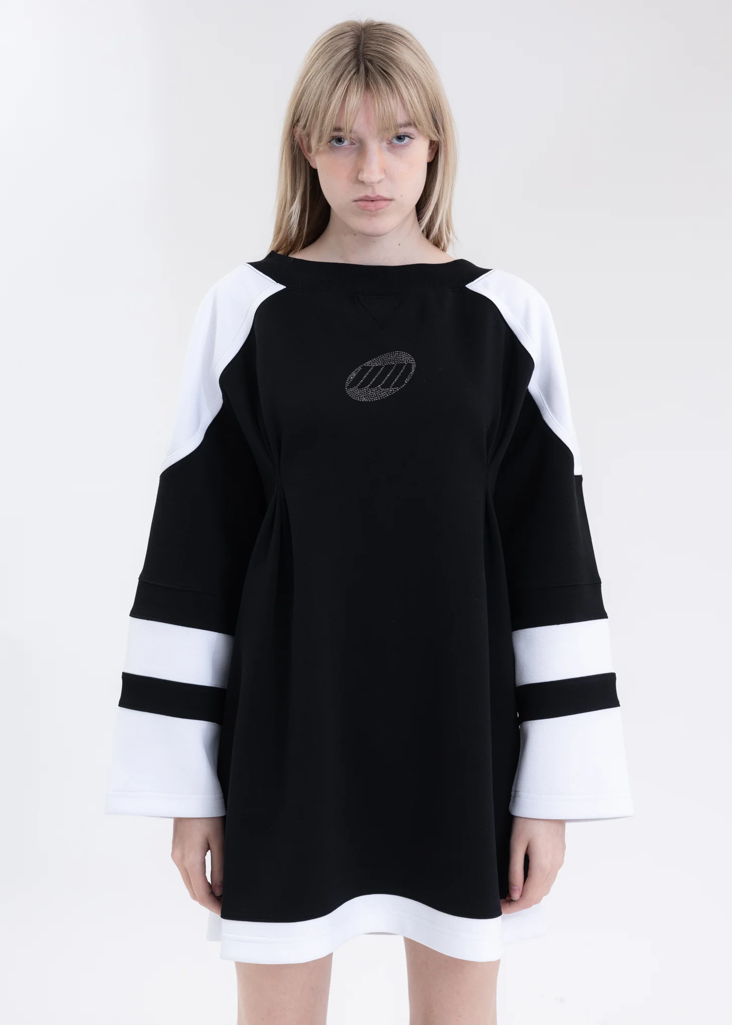 BLACK OFF SHOULDER RUGBY DRESS - Image 5