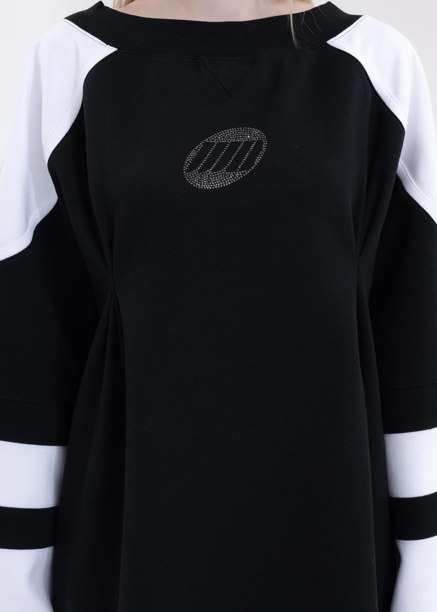 BLACK OFF SHOULDER RUGBY DRESS - Image 6