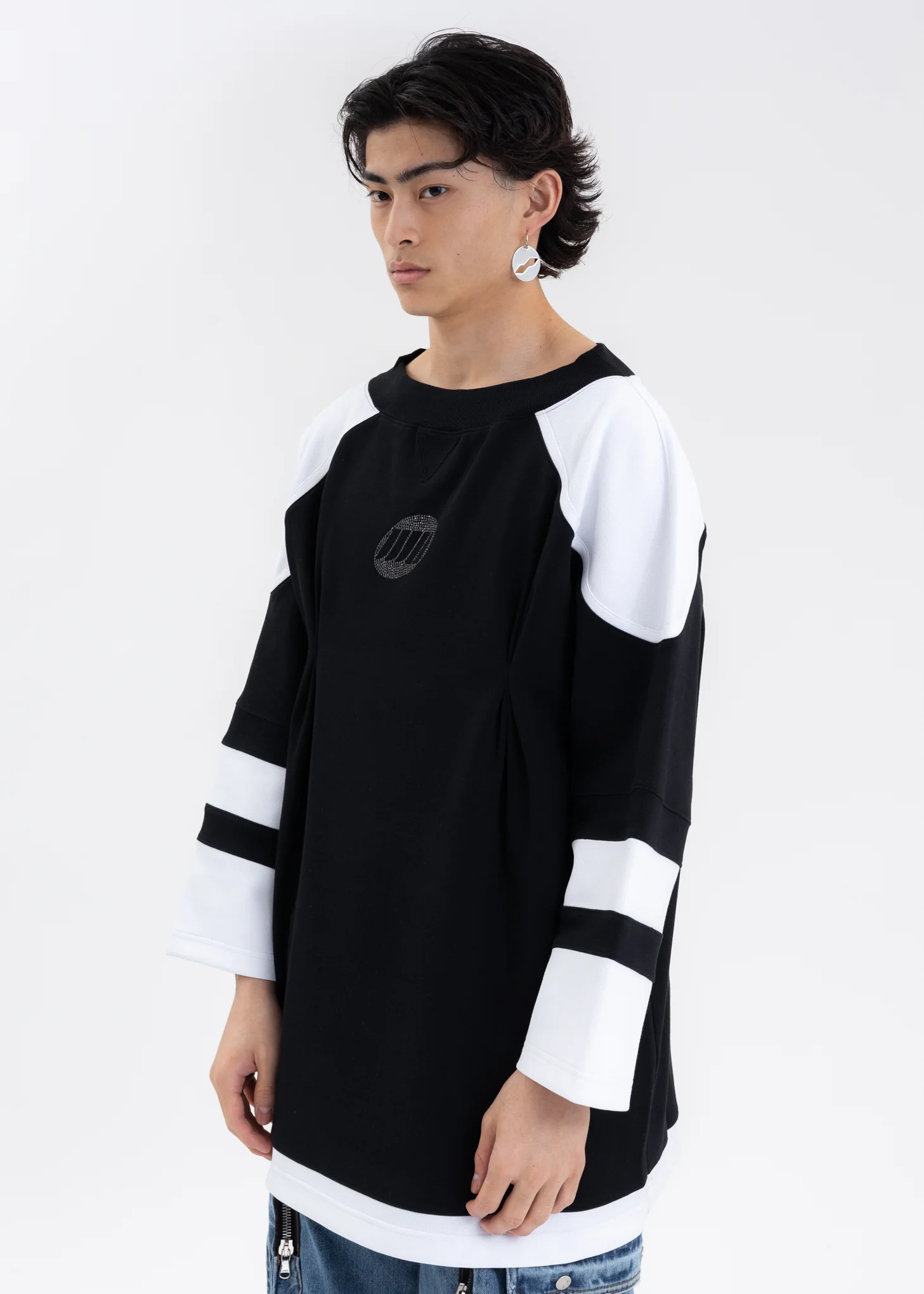 BLACK OFF SHOULDER RUGBY DRESS - Image 2