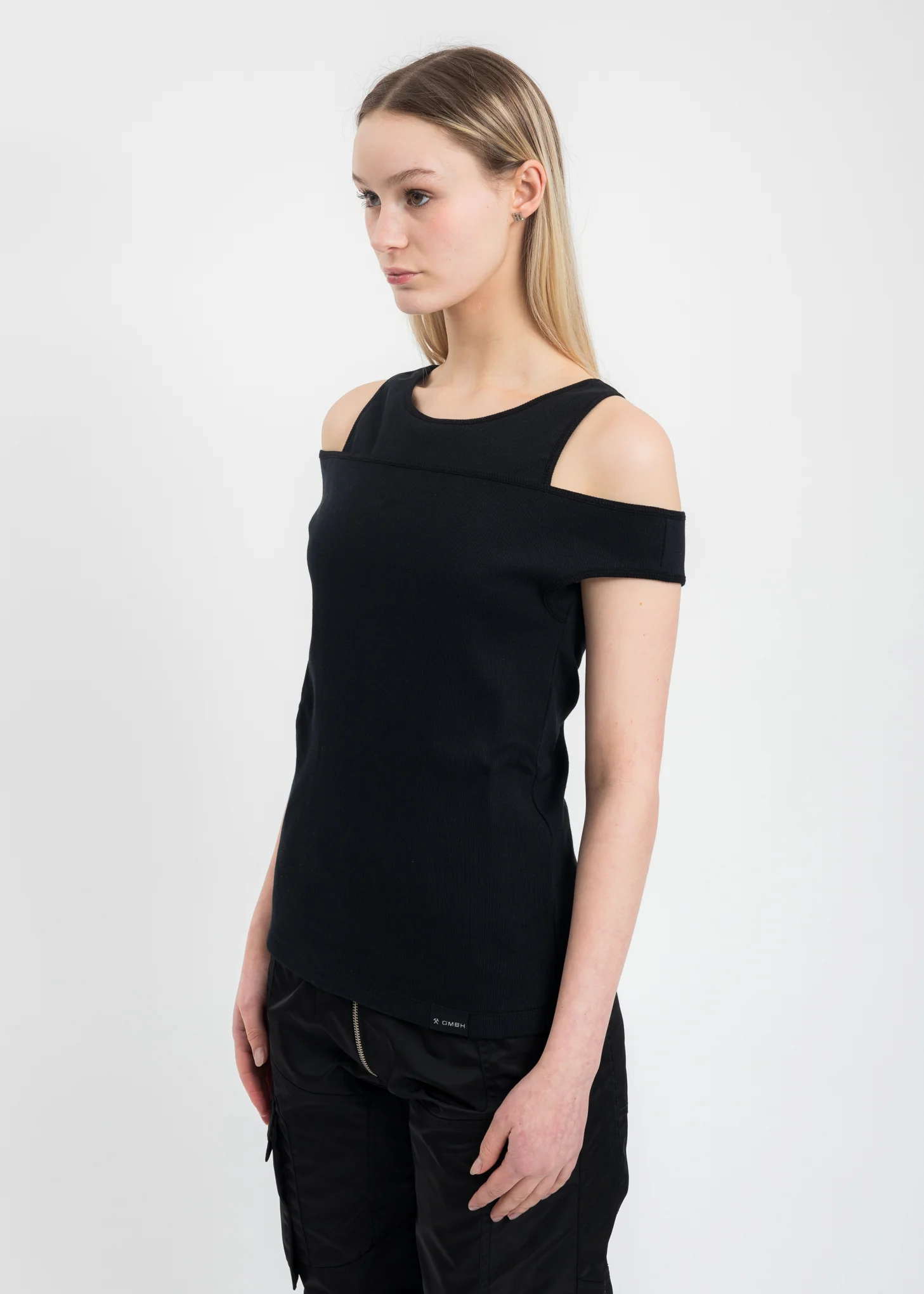 Black Off Shoulder Tank Top - Image 3