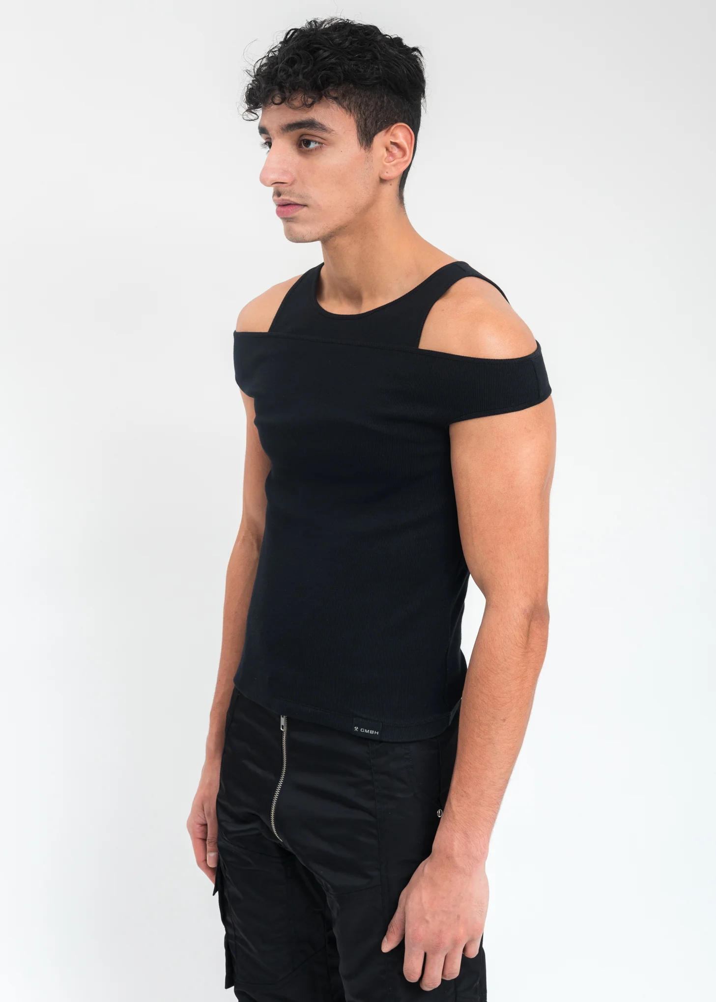 Black Off Shoulder Tank Top - Image 3