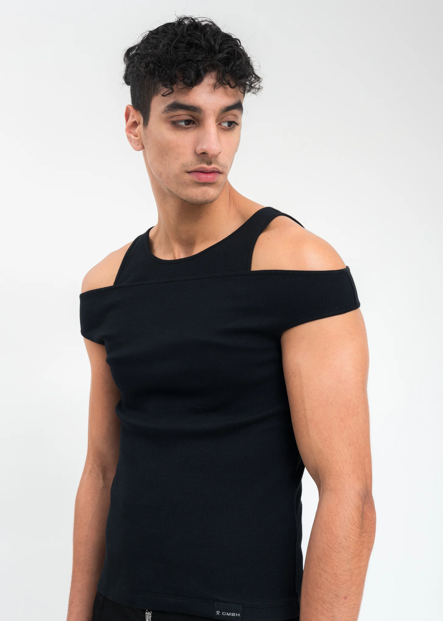 Black Off Shoulder Tank Top - Image 4