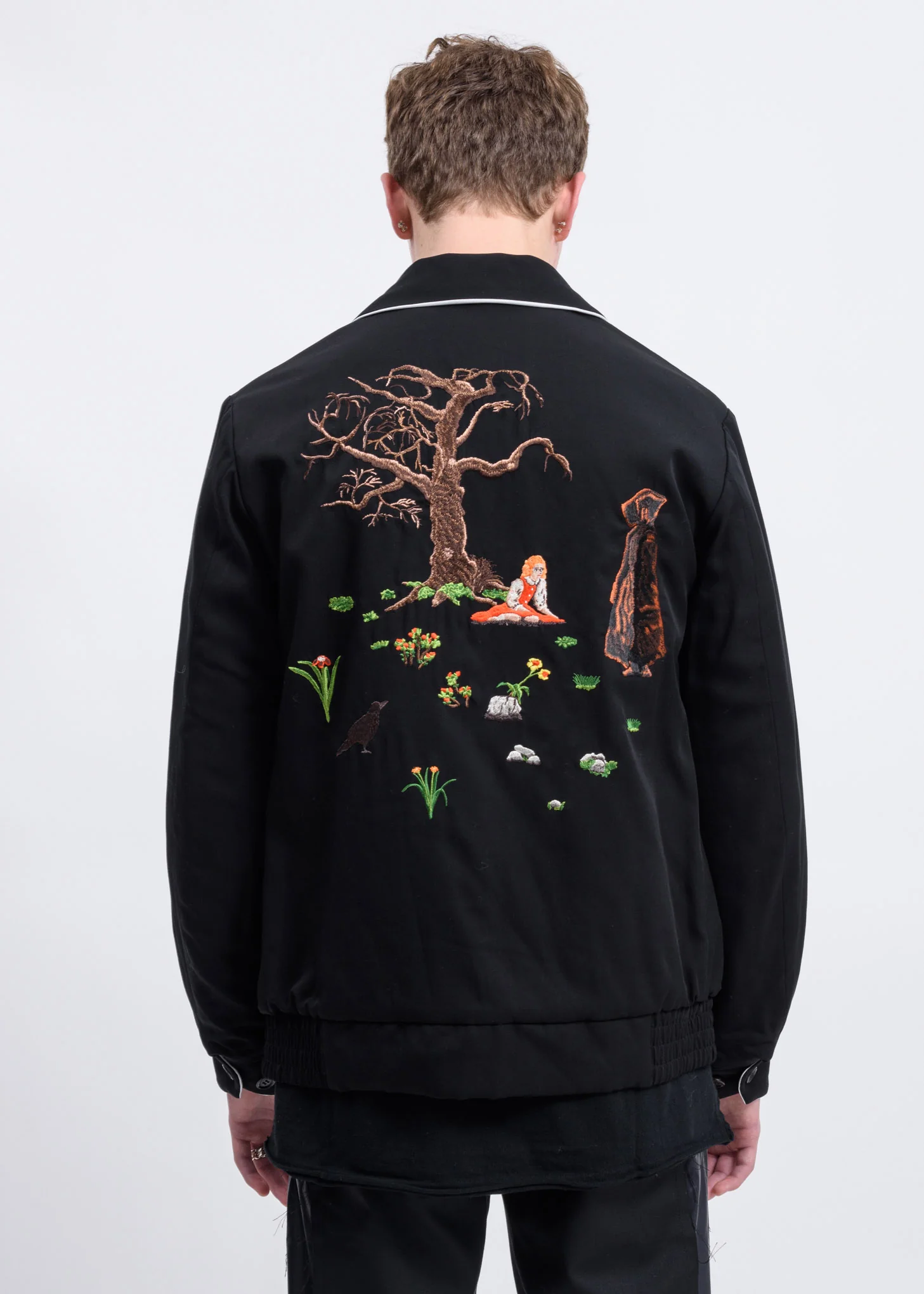 Black Yuji Okamoto Graphic Embroidery Jacket