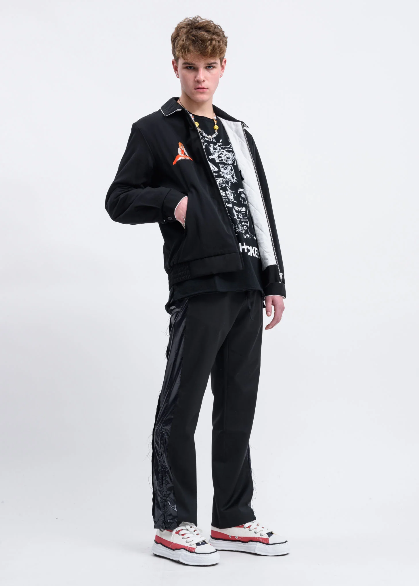 Black Yuji Okamoto Graphic Embroidery Jacket - Image 8