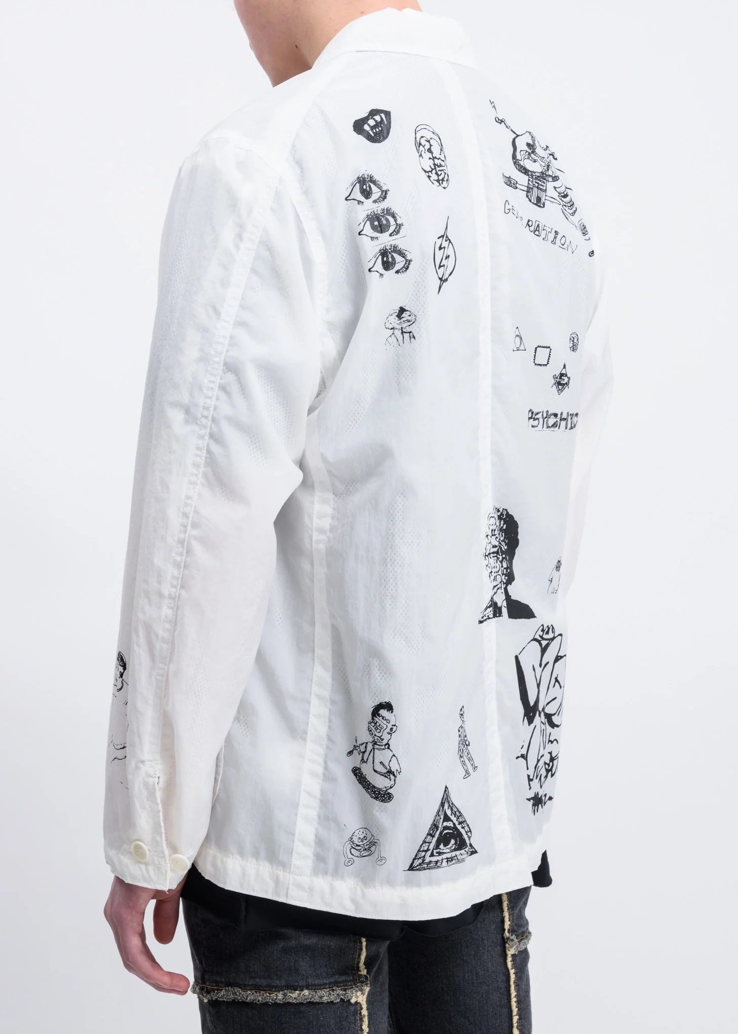 White Yuji Okamoto Graphic Print Jacket - Image 6