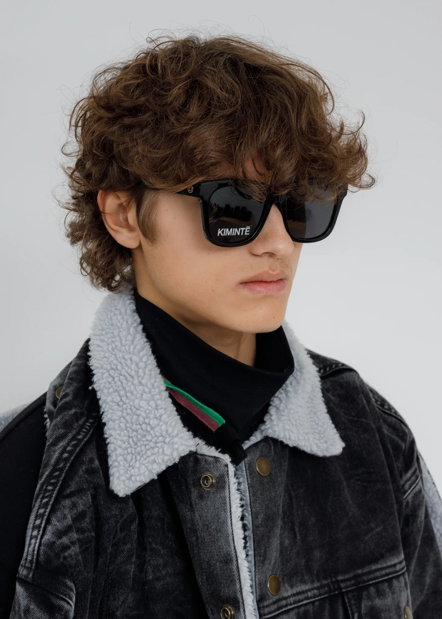Black One Logo Sunglasses - Image 2