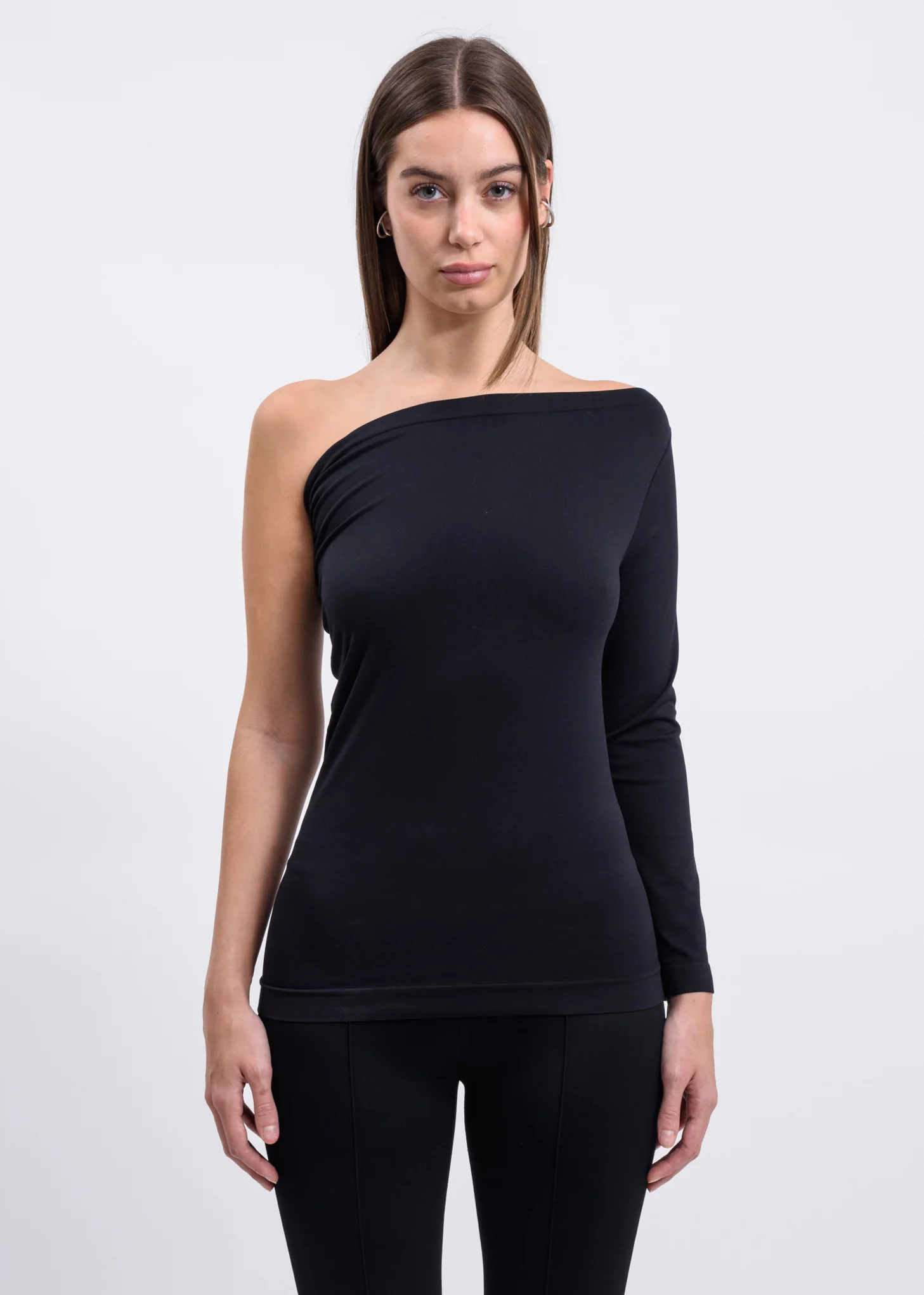 Black One Shoulder Long Sleeve