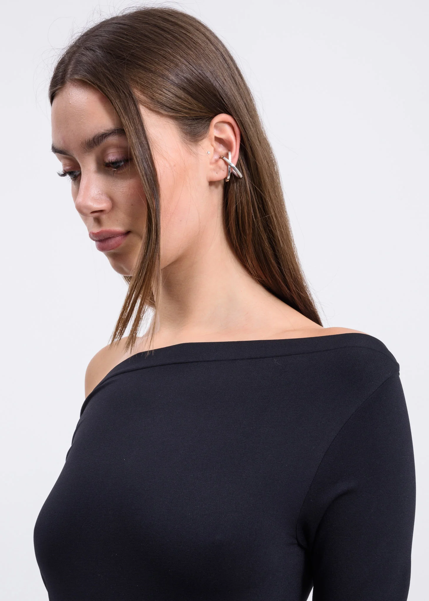 Black One Shoulder Long Sleeve - Image 4
