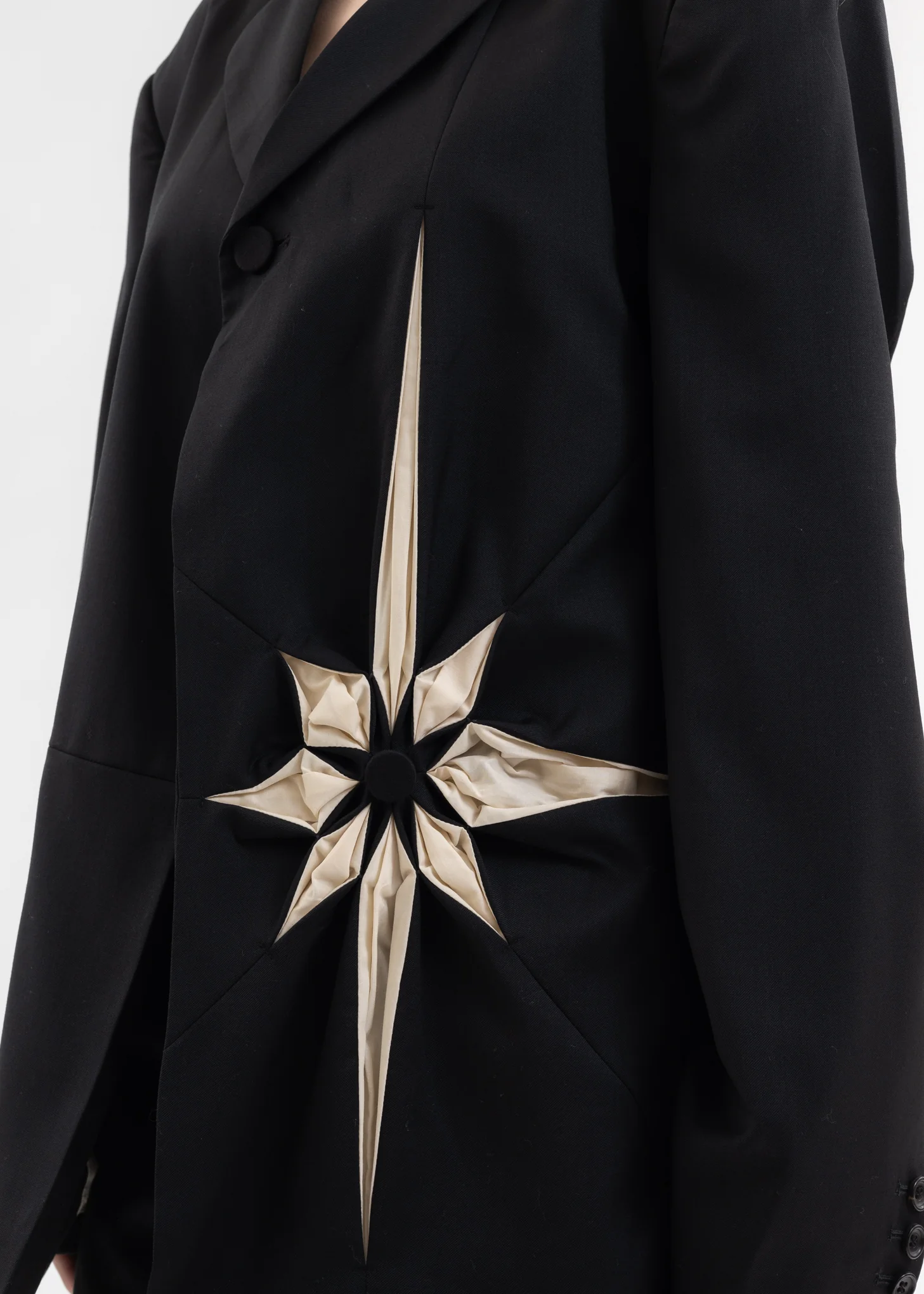 BLACK ORIGAMI FLOWER BLAZER - Image 4