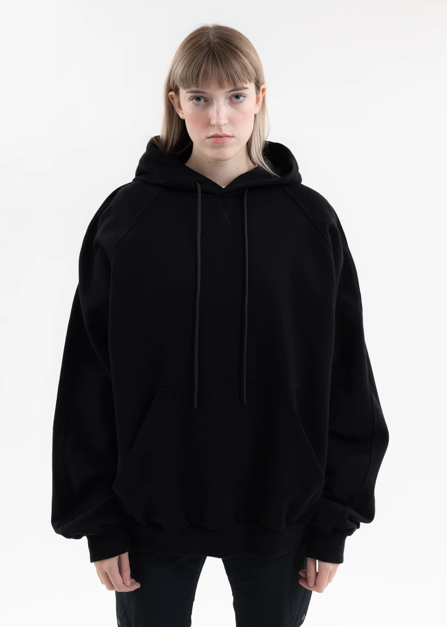 BLACK ORIGAMI FLOWER HOODIE - Image 2