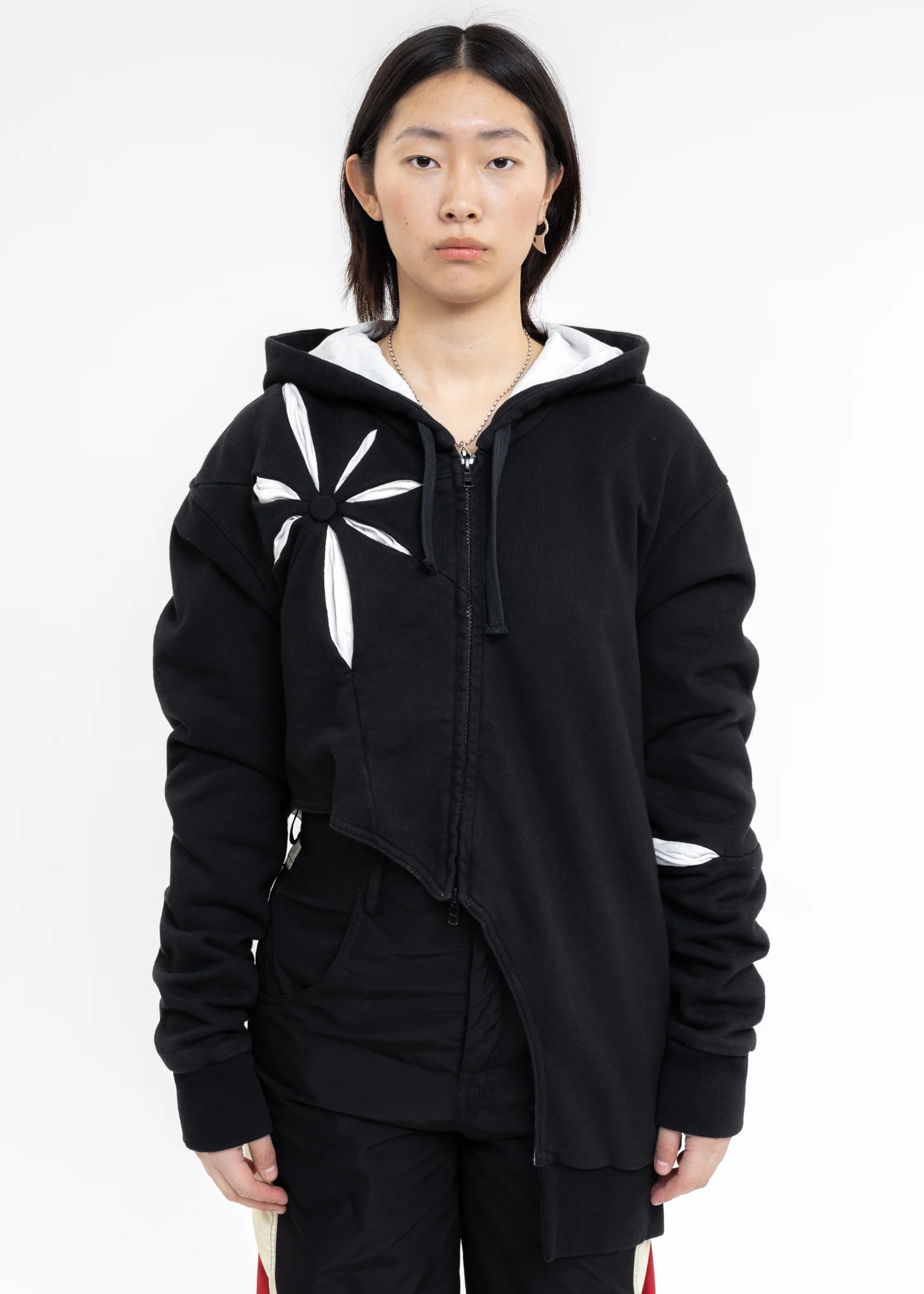 Black Origami Zip Up Hoodie