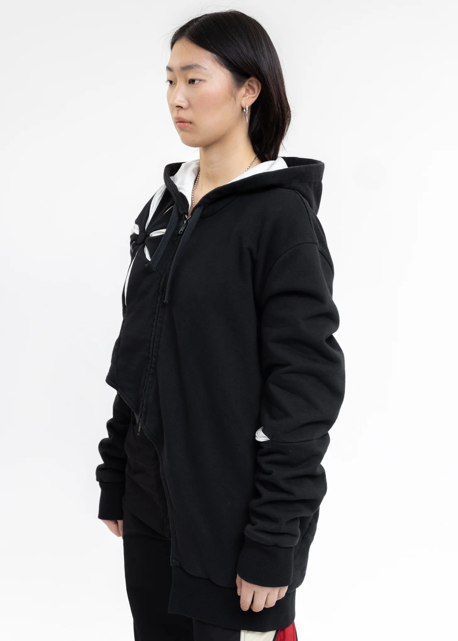 Black Origami Zip Up Hoodie - Image 3