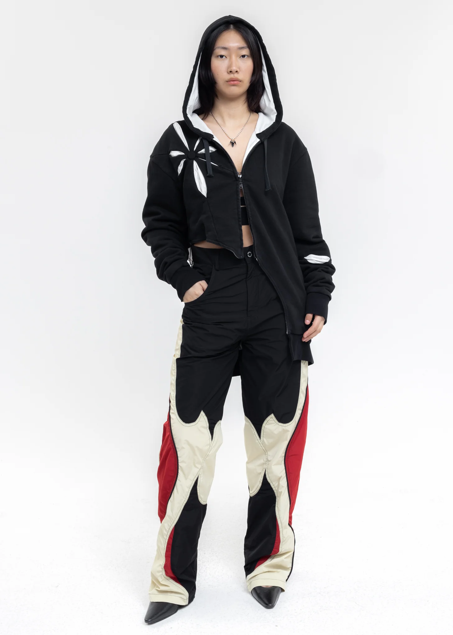 Black Origami Zip Up Hoodie - Image 8