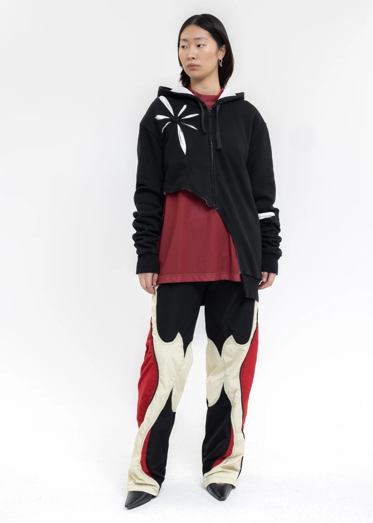 Black Origami Zip Up Hoodie - Image 9