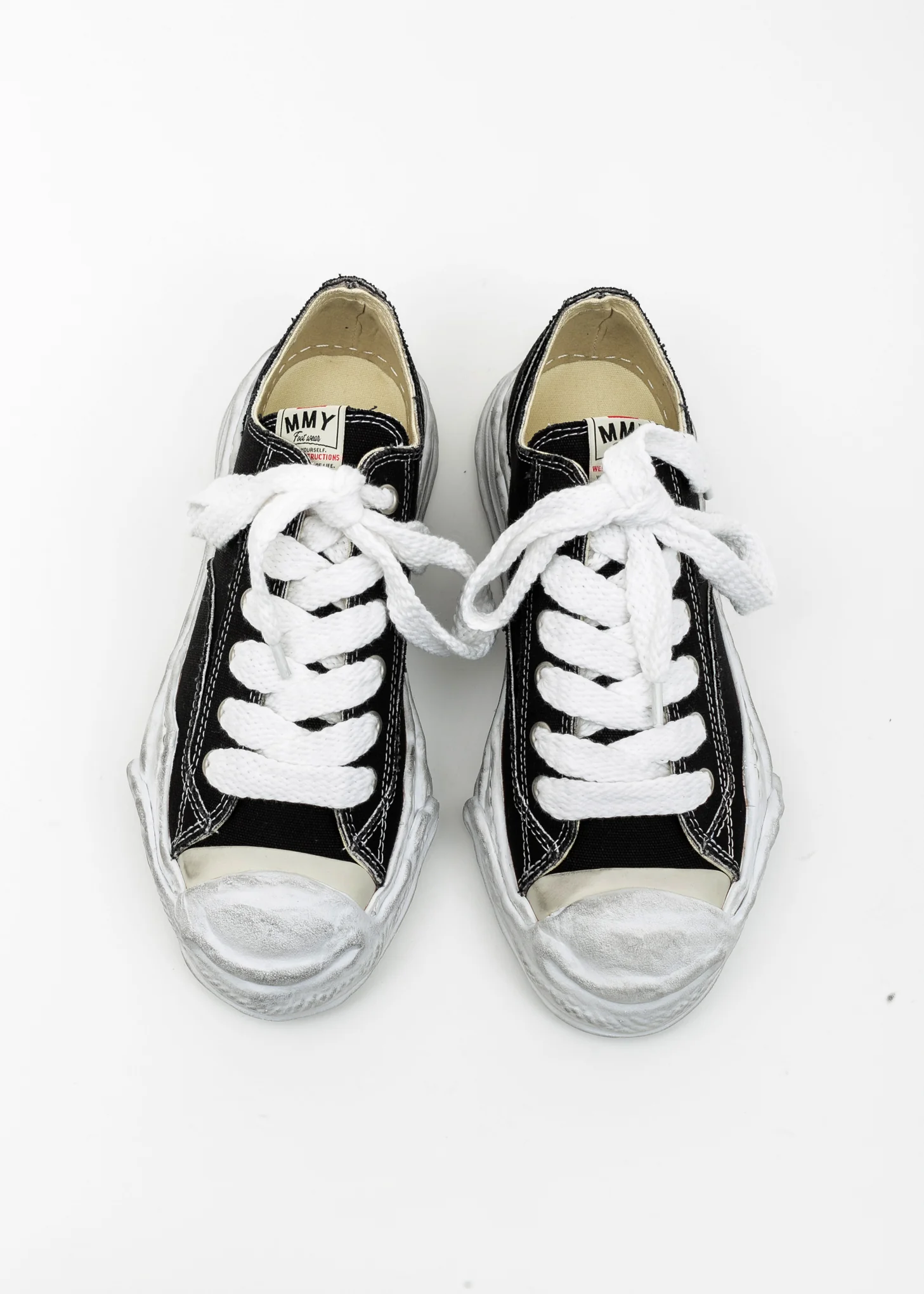 Black Original Distressed Effect Sole Canvas Sneaker (HANK) - Image 2