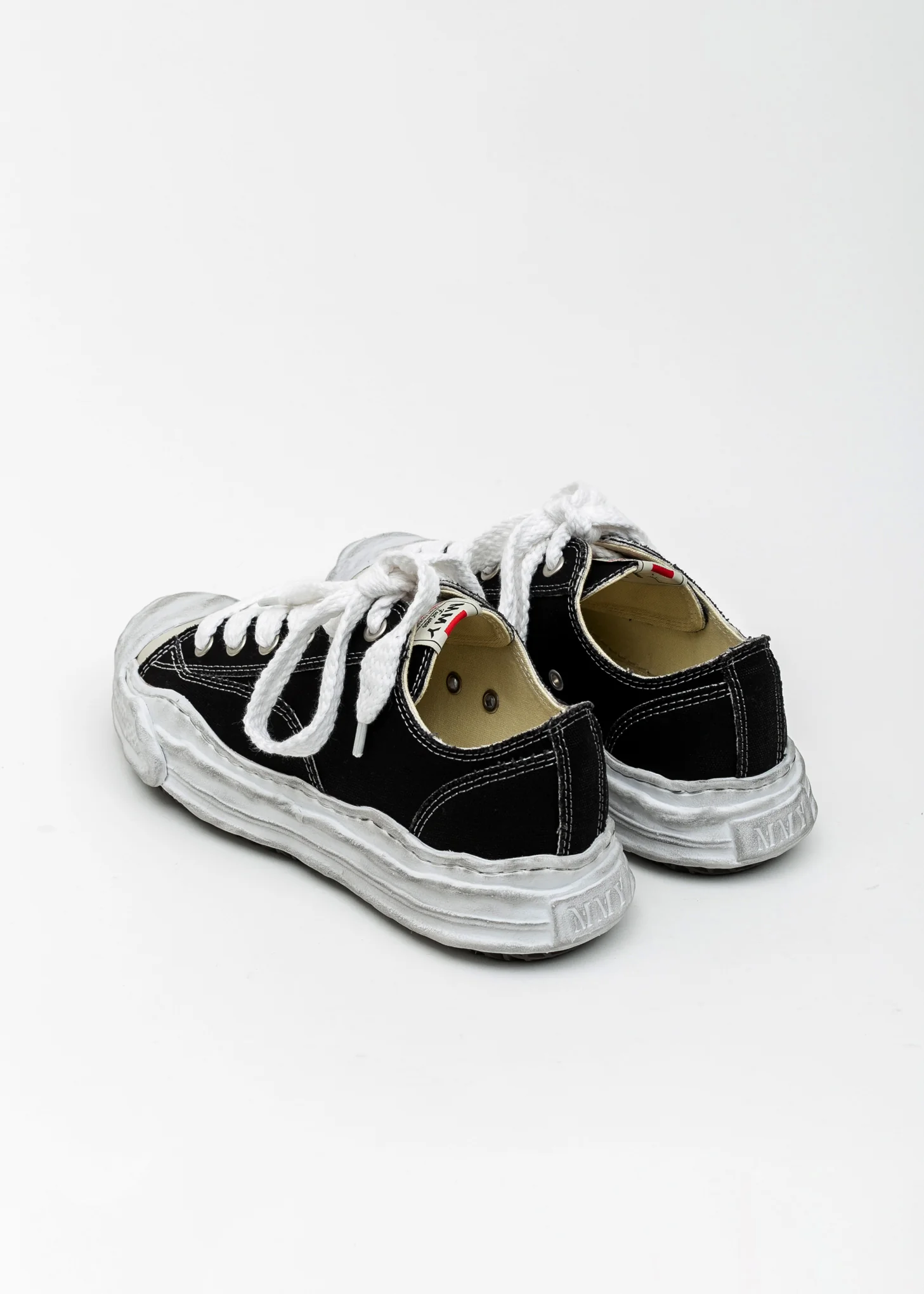 Black Original Distressed Effect Sole Canvas Sneaker (HANK) - Image 3