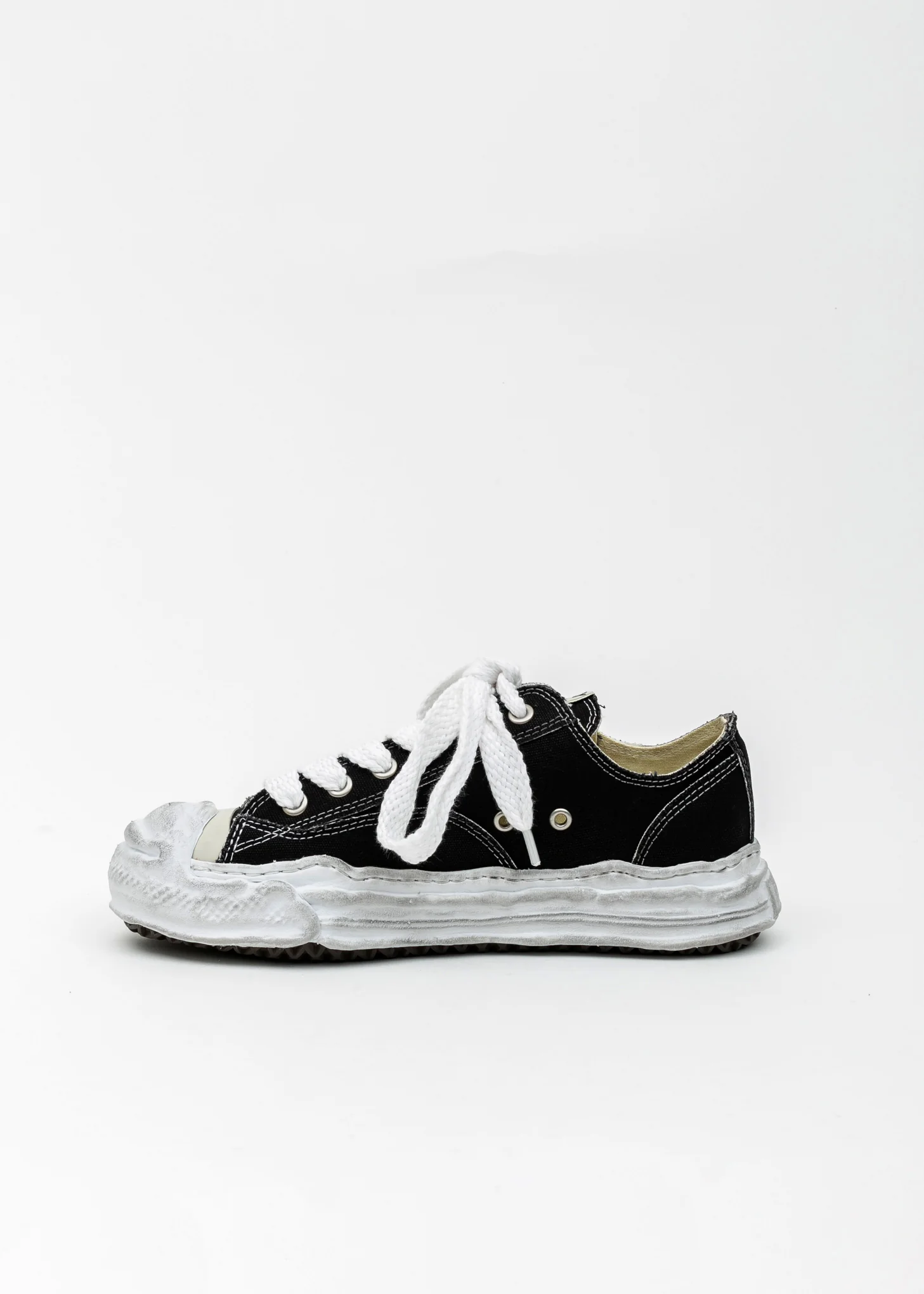 Black Original Distressed Effect Sole Canvas Sneaker (HANK) - Image 4