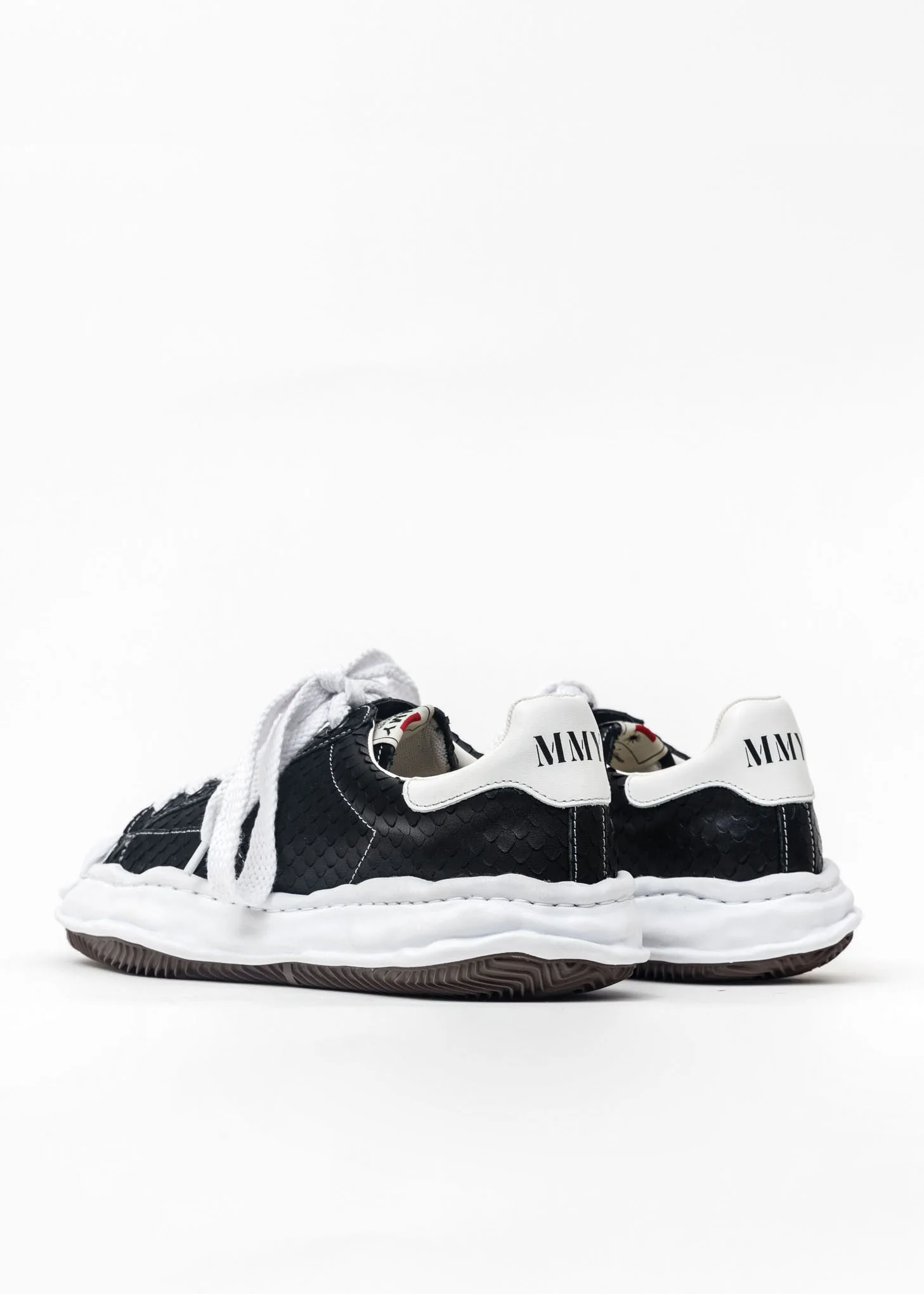 Black Original Shell Toe Sole Leather Lowtop Sneaker (Python) - Image 2