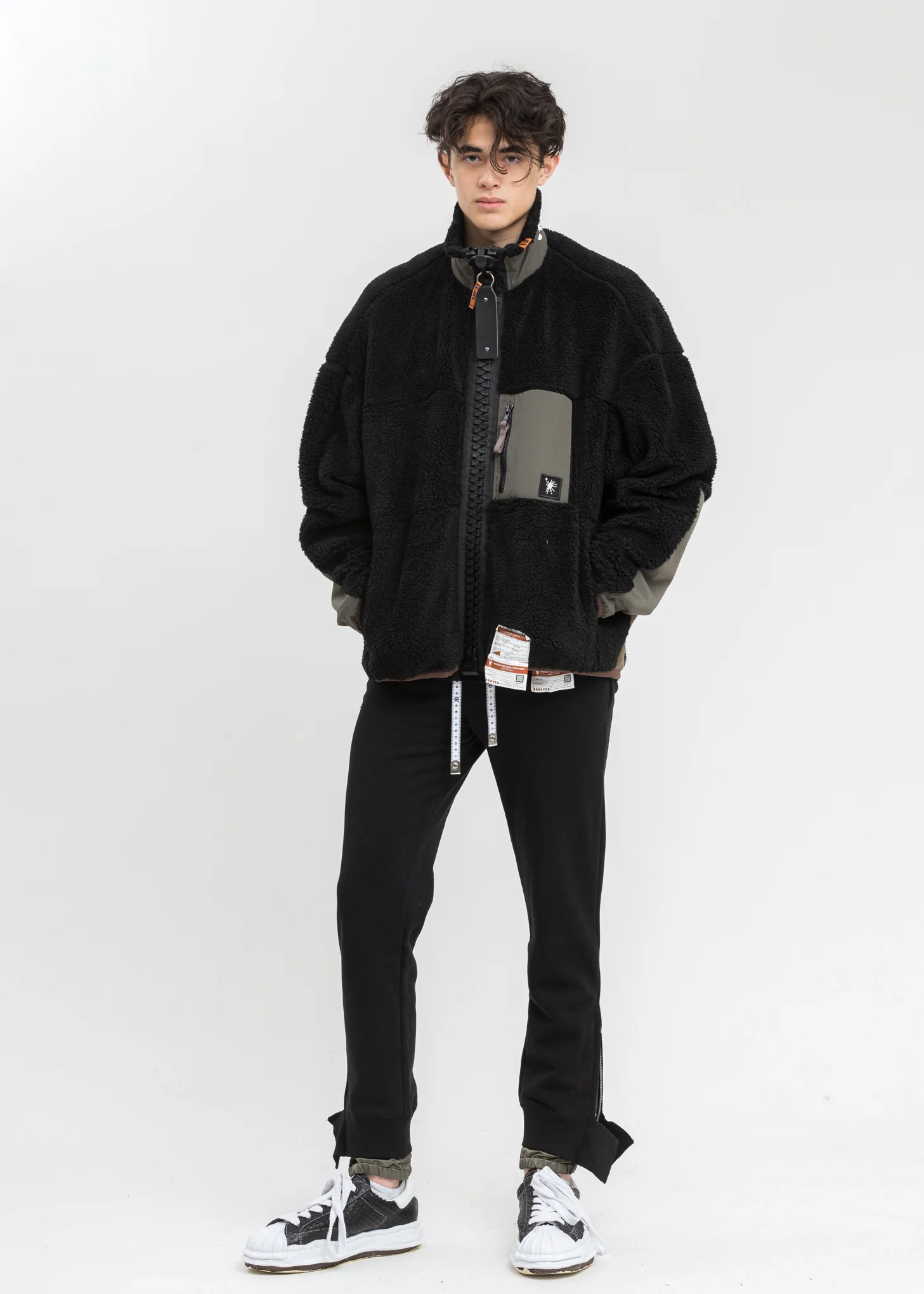 Black Original Shell Toe Sole Leather Lowtop Sneaker (Python) - Image 6