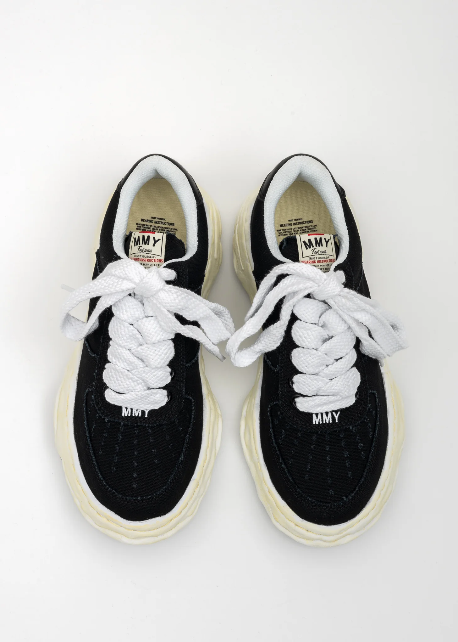 Black OG Sole Washed Canvas Low-Top Sneaker (WAYNE LOW) - Image 3