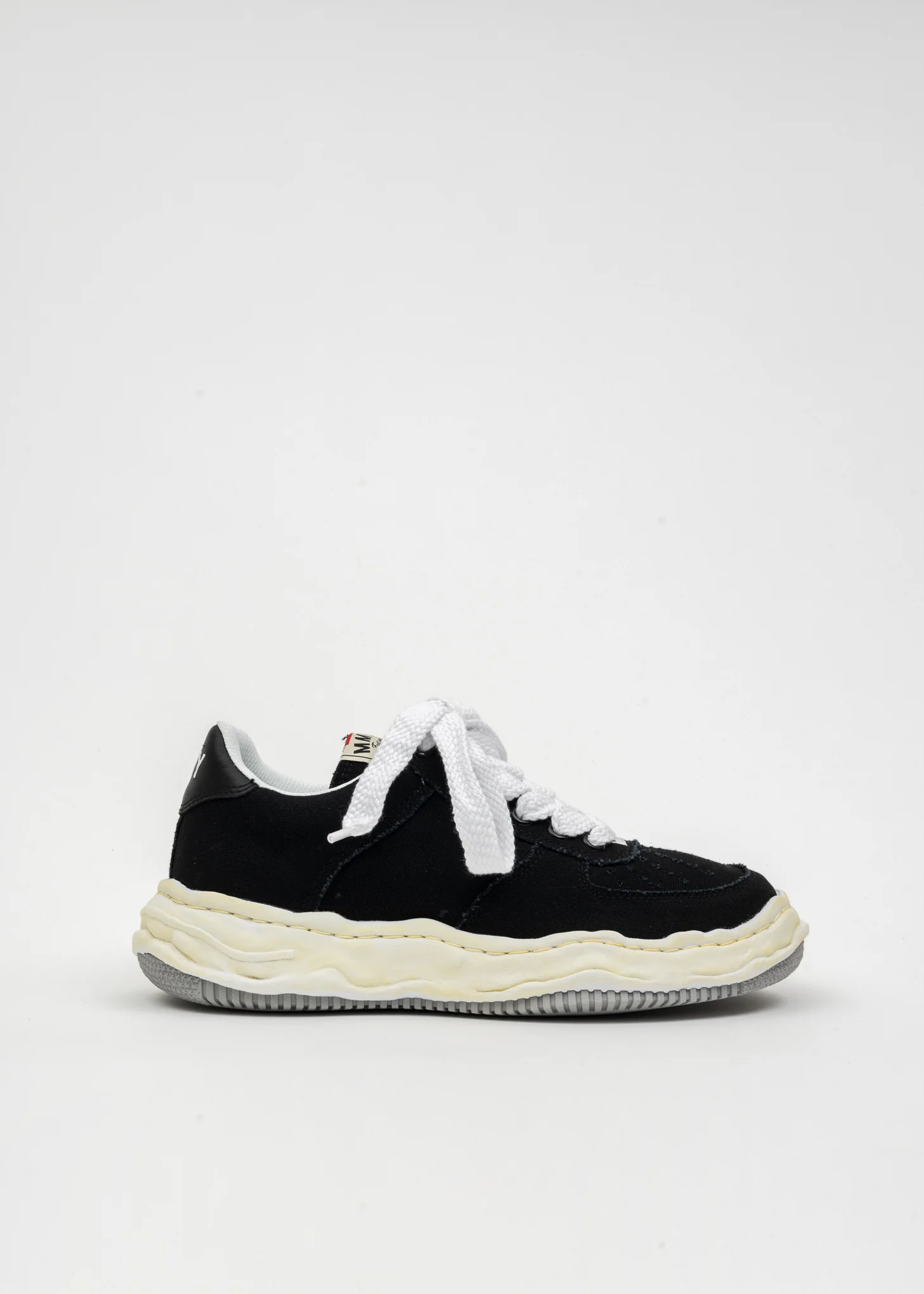 Black OG Sole Washed Canvas Low-Top Sneaker (WAYNE LOW) - Image 4