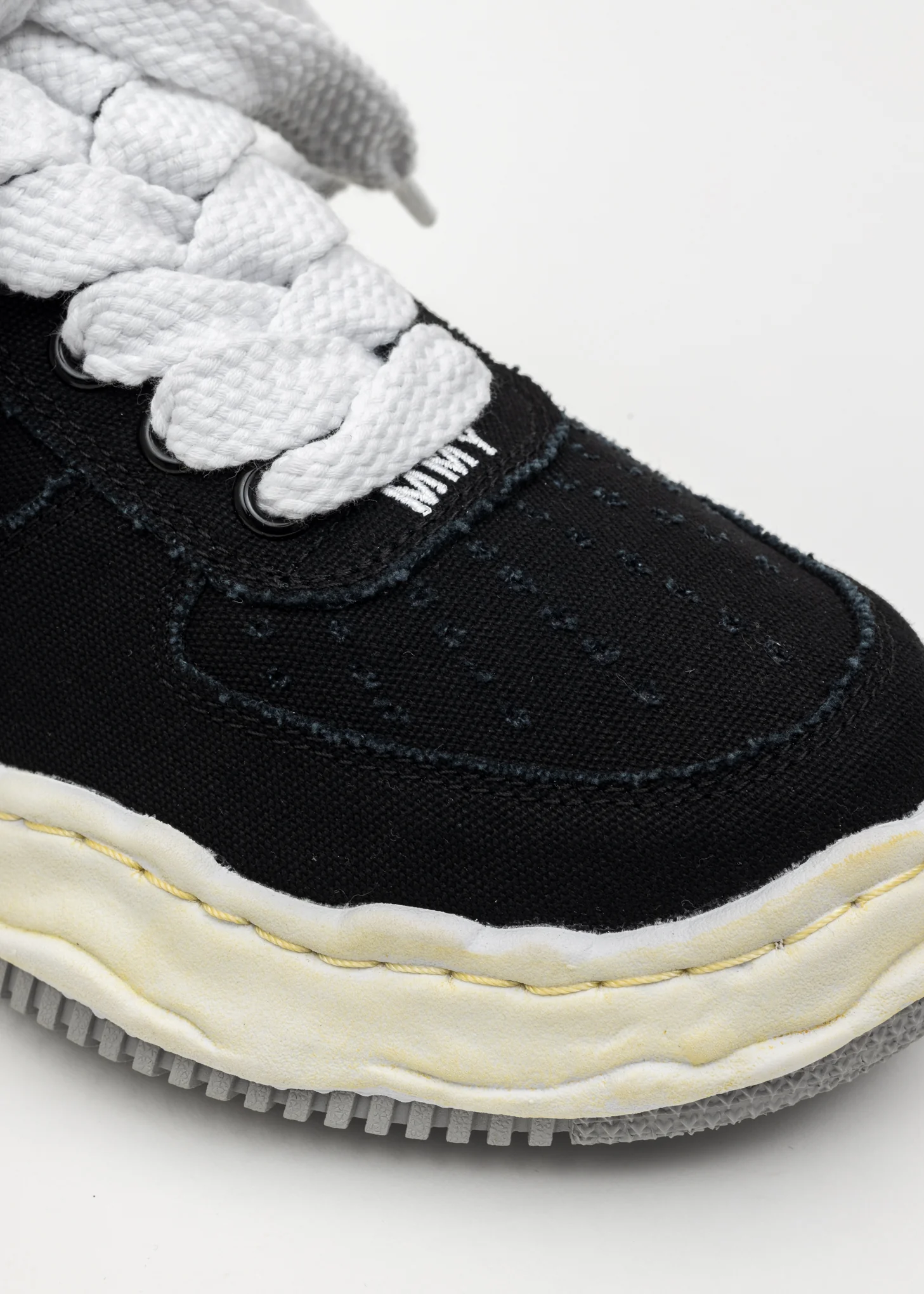 Black OG Sole Washed Canvas Low-Top Sneaker (WAYNE LOW) - Image 5