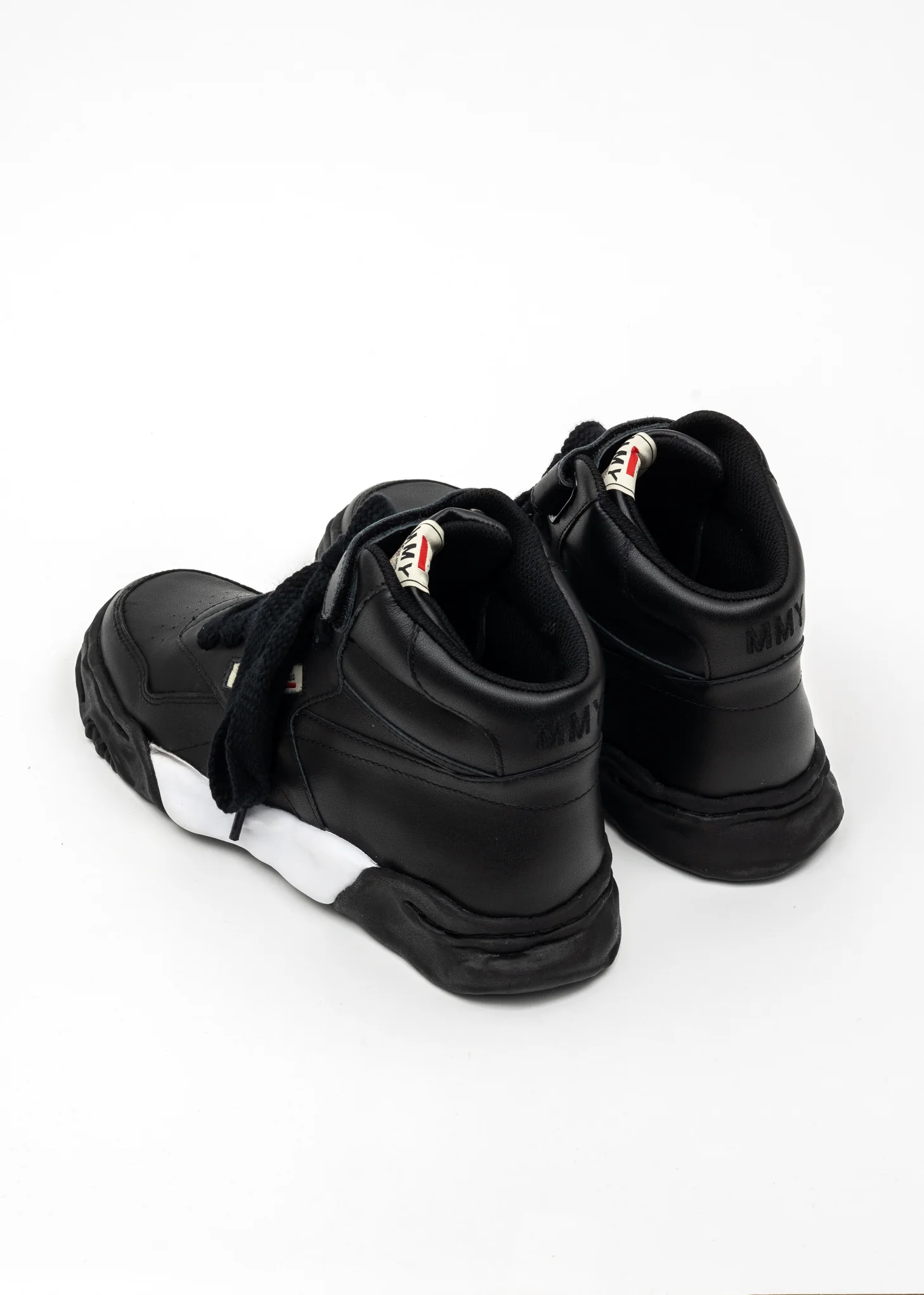 Black OG Sole Leather High-Top Sneaker (FREDDIE HIGH) - Image 4