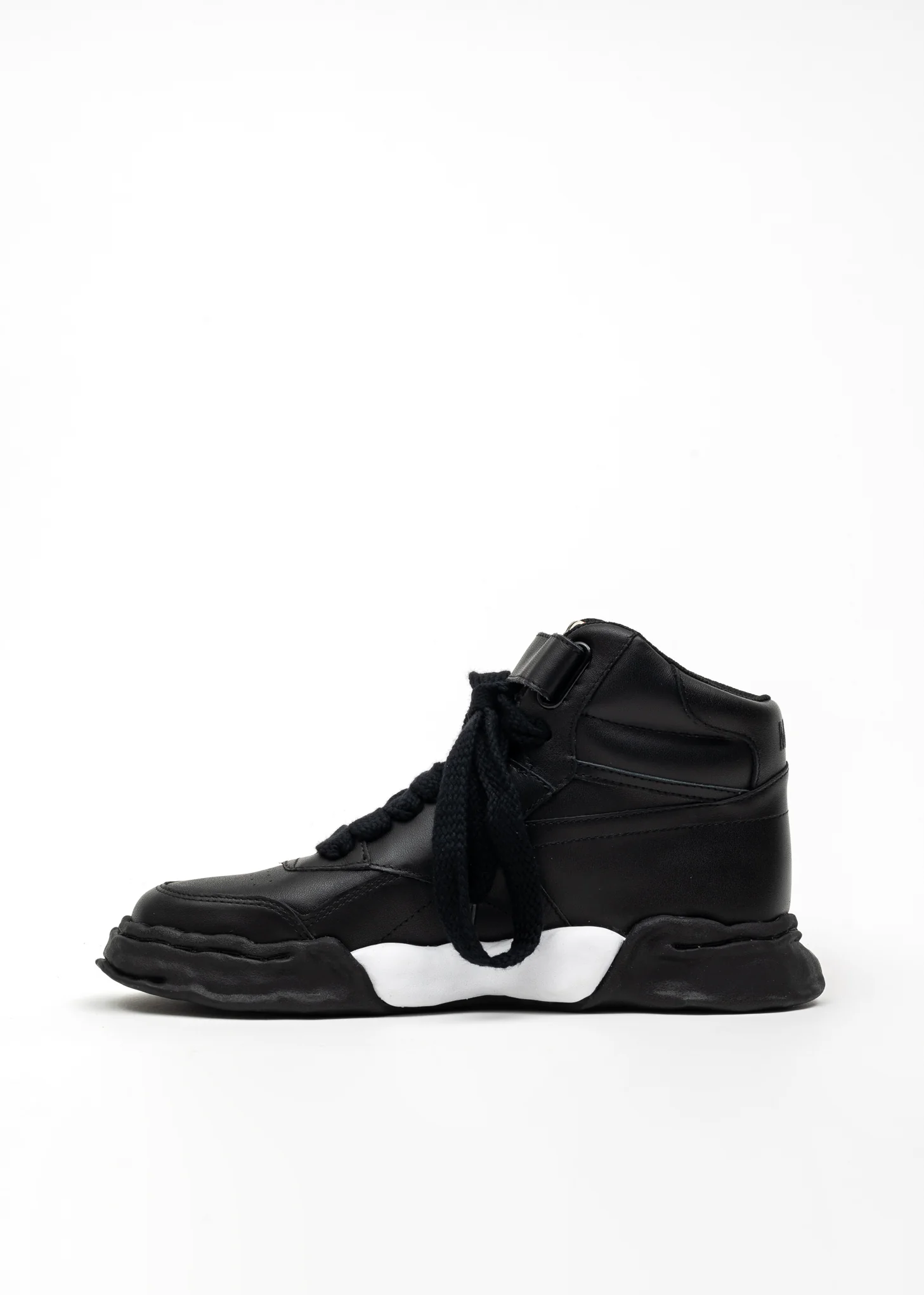 Black OG Sole Leather High-Top Sneaker (FREDDIE HIGH) - Image 6