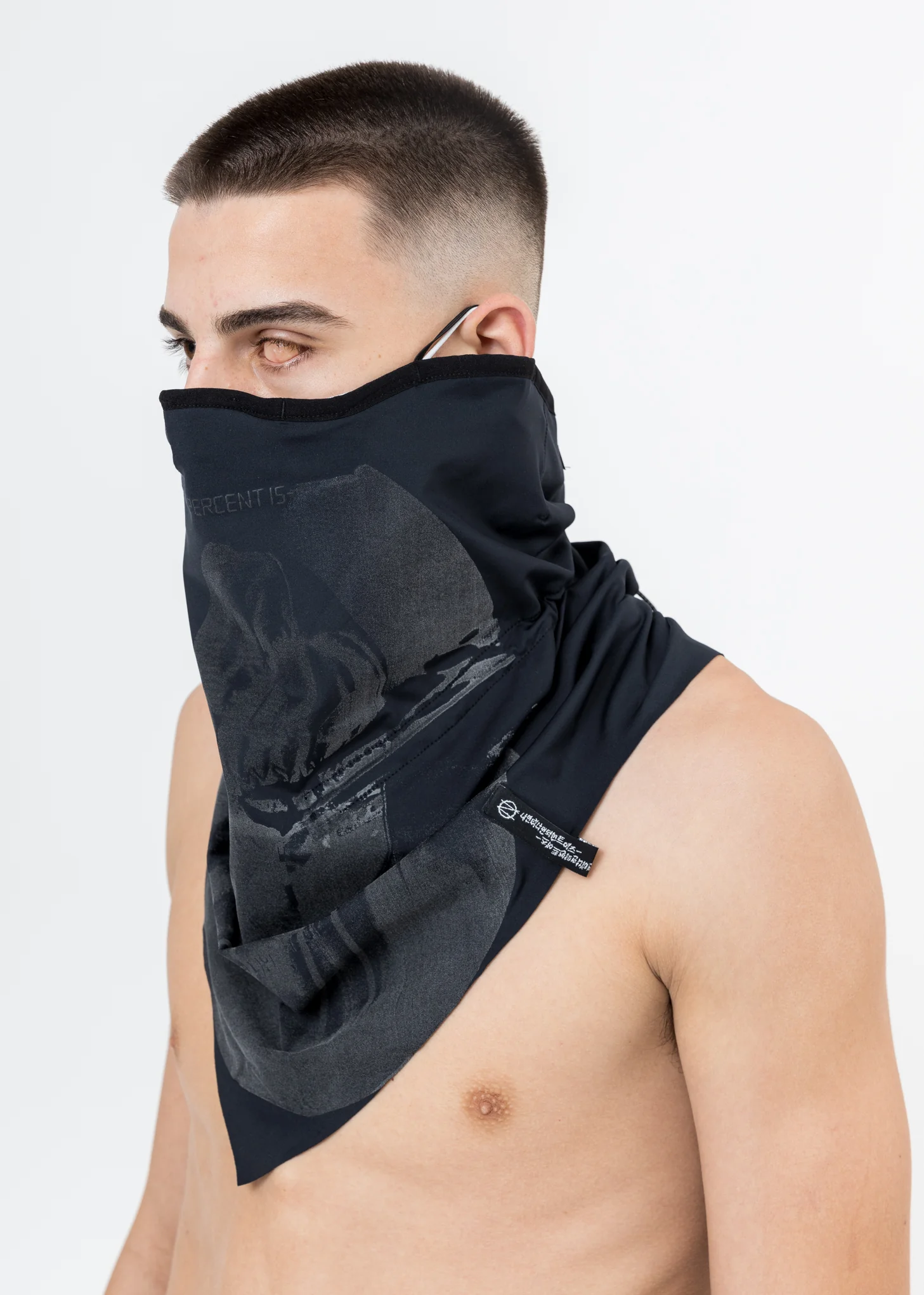 Black "OUR FACE" Neckwarmer (Reflective) - Image 3