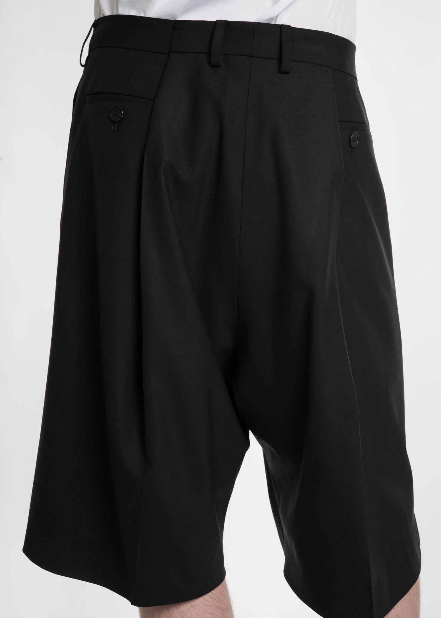 Black Overlap Dress Shorts - Image 5