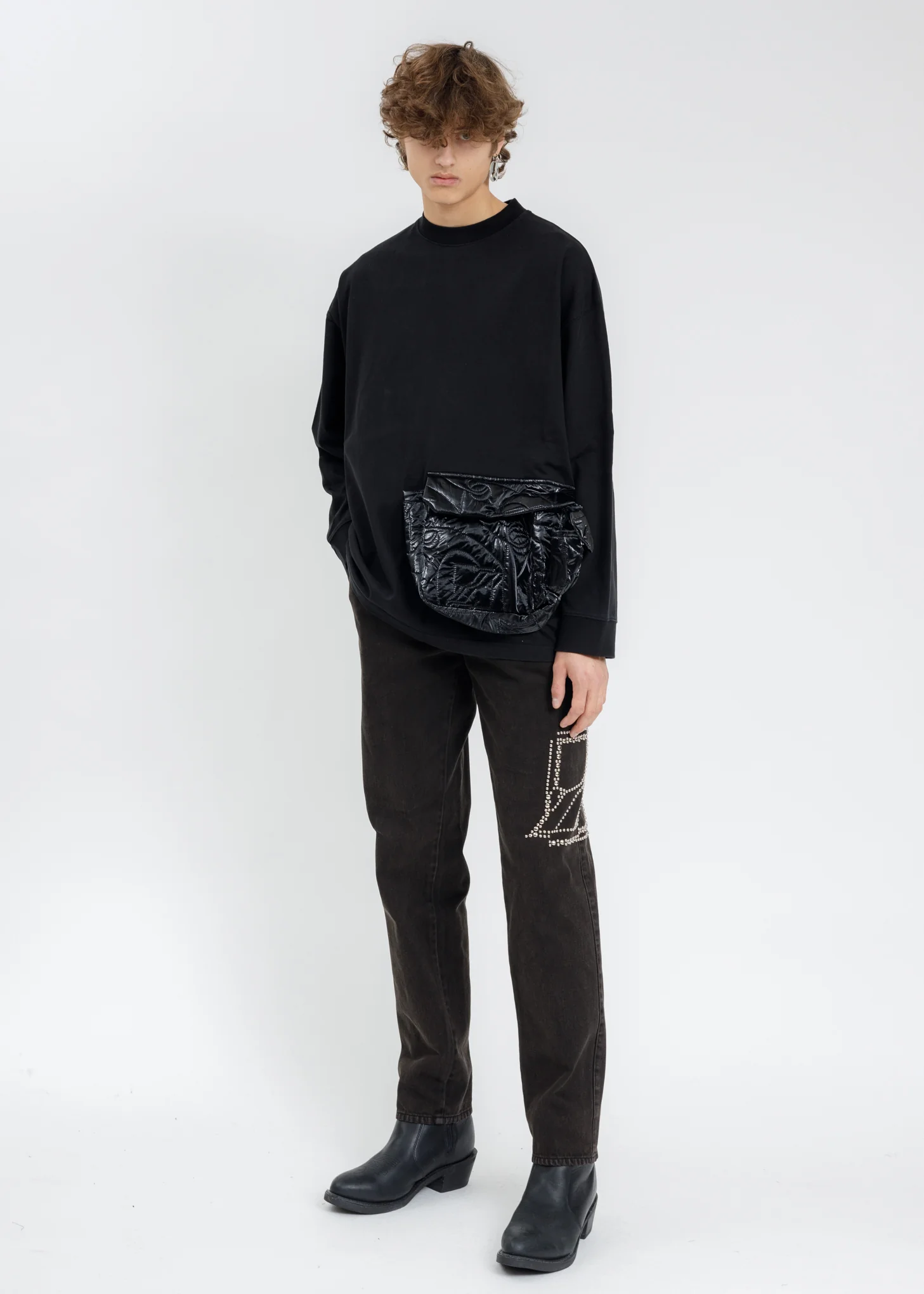 Black Oversize Cargo Pocket Long Sleeves - Image 5