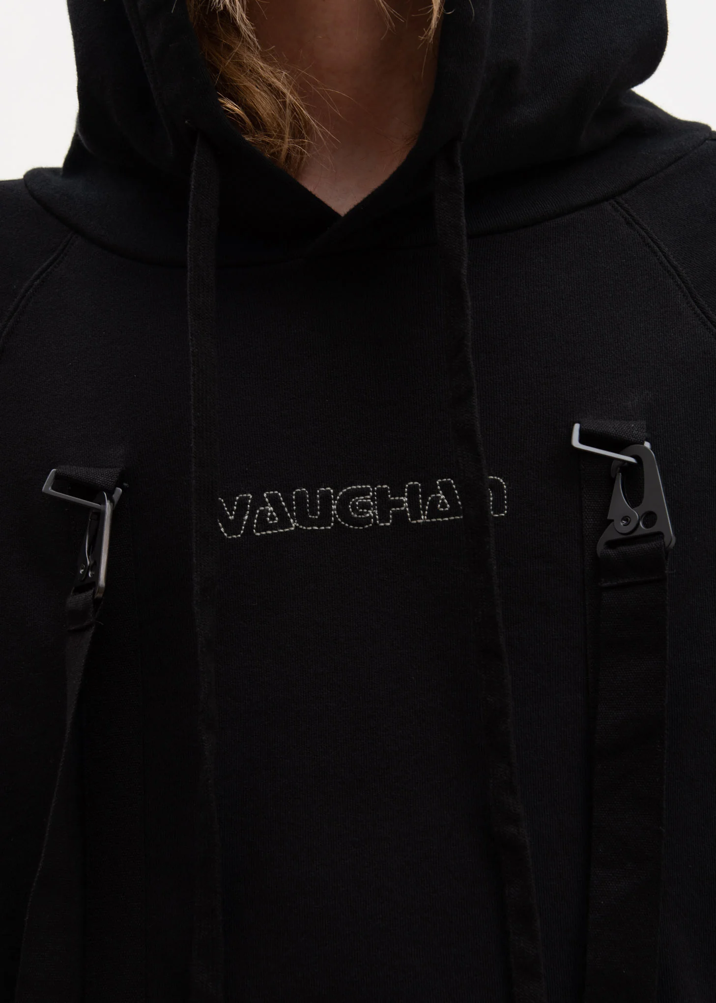 Black Oversized Hoodie w/ Belts - Image 3