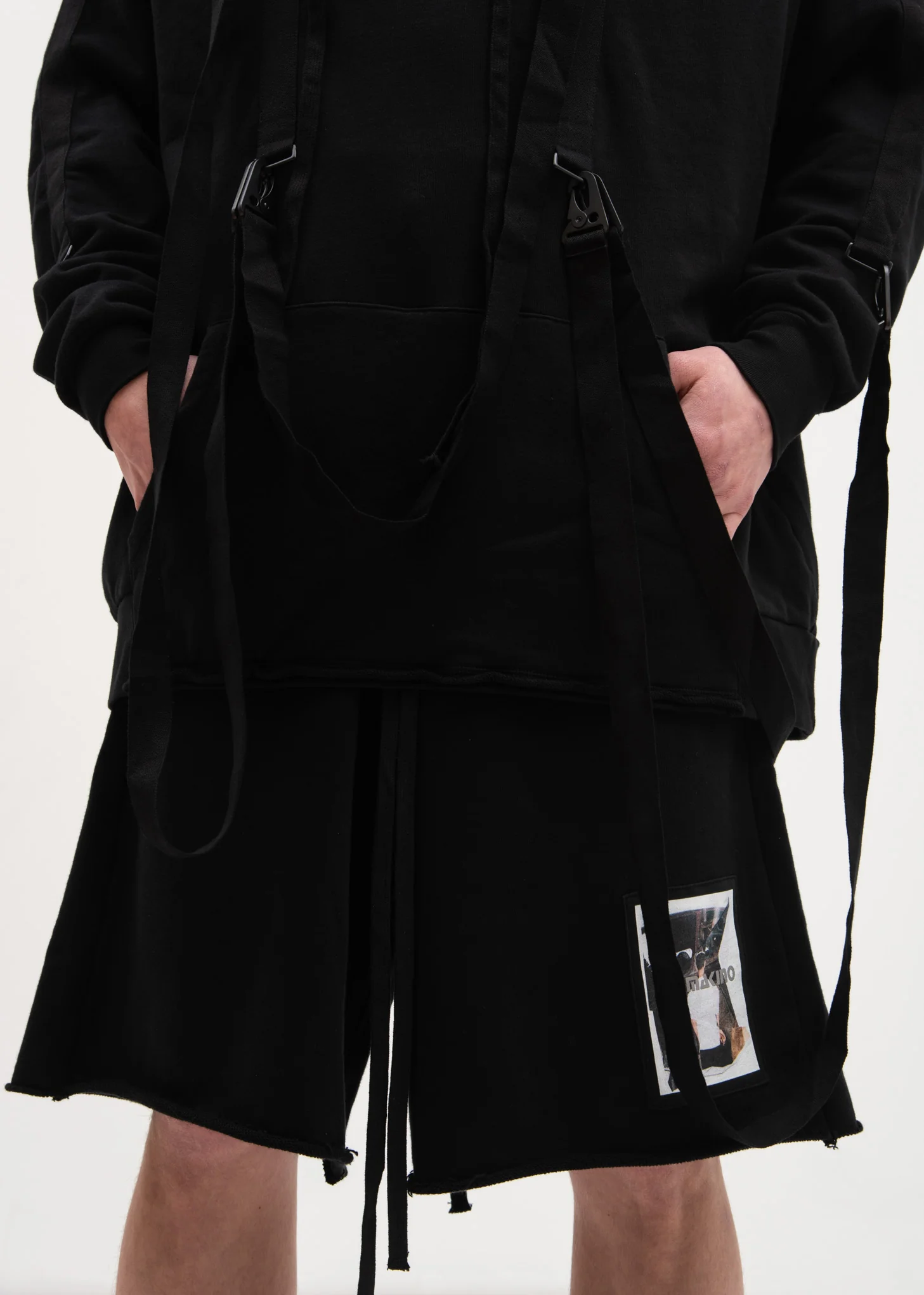 Black Oversized Hoodie w/ Belts - Image 7