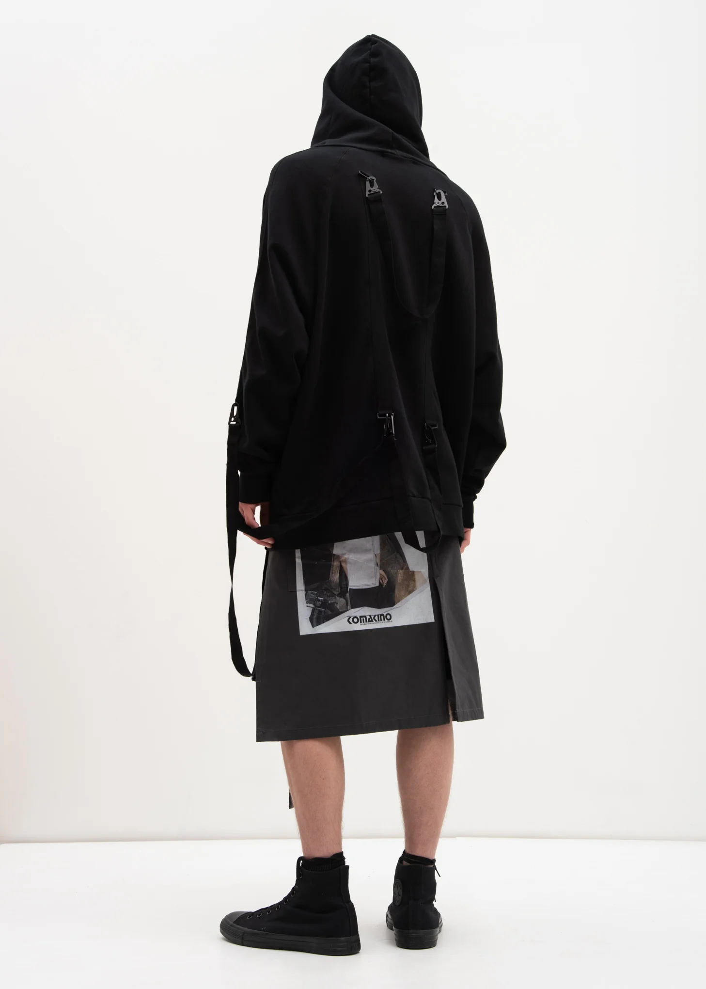 Black Oversized Hoodie w/ Belts - Image 9