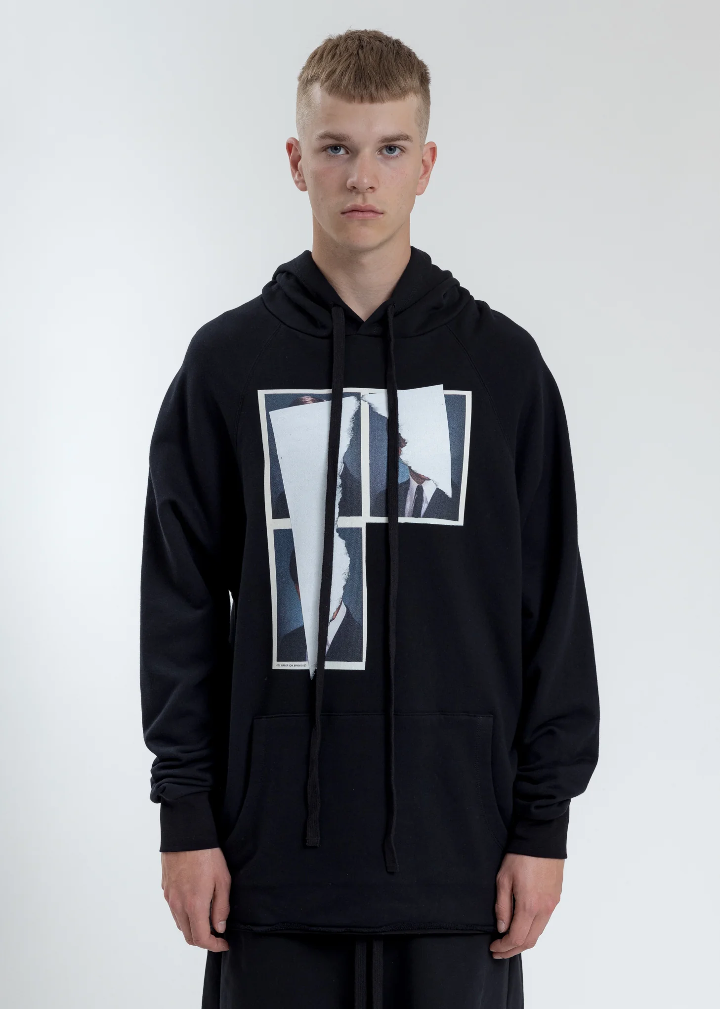Black Oversized Hoodie  With Tape