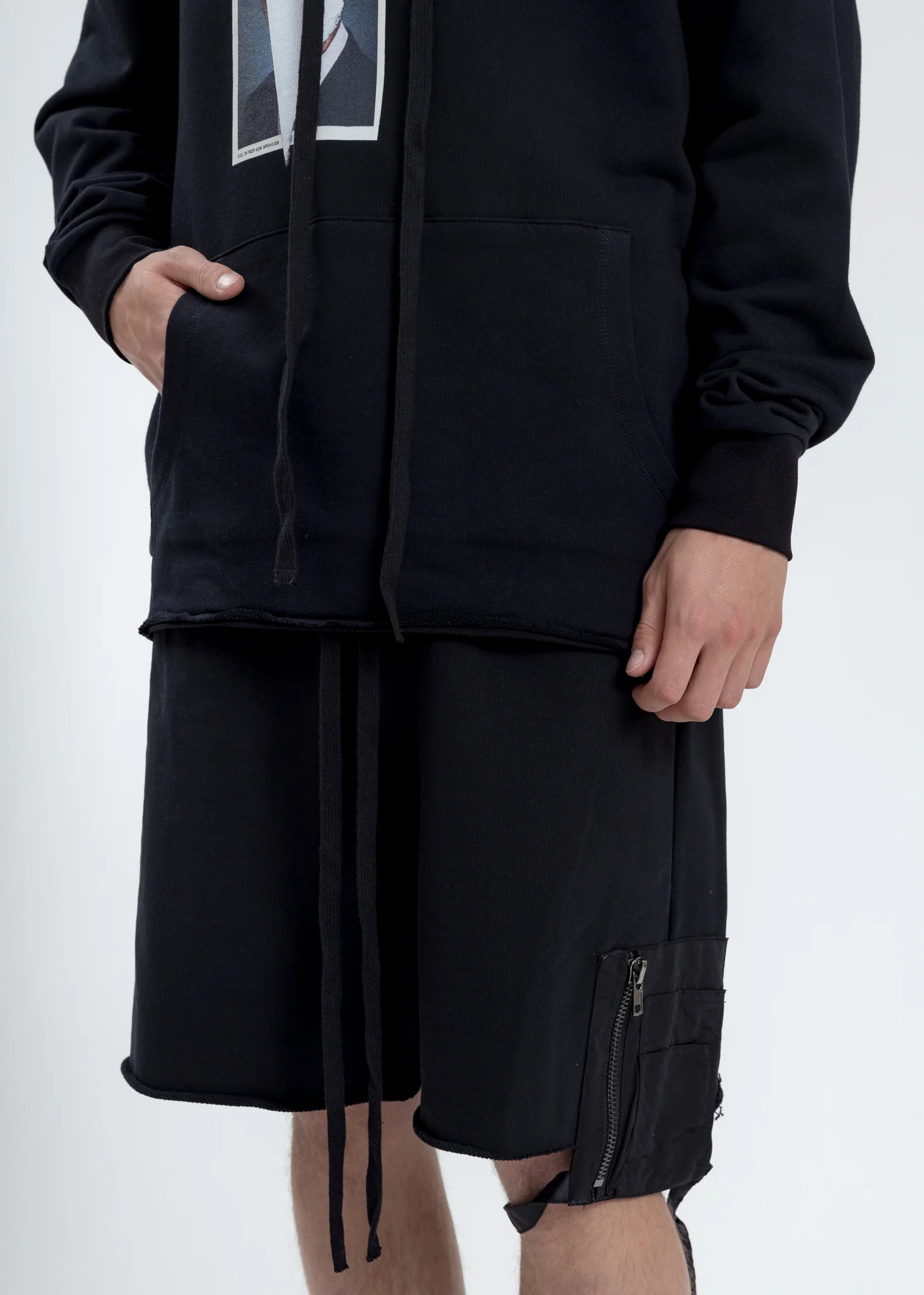 Black Oversized Hoodie  With Tape - Image 5