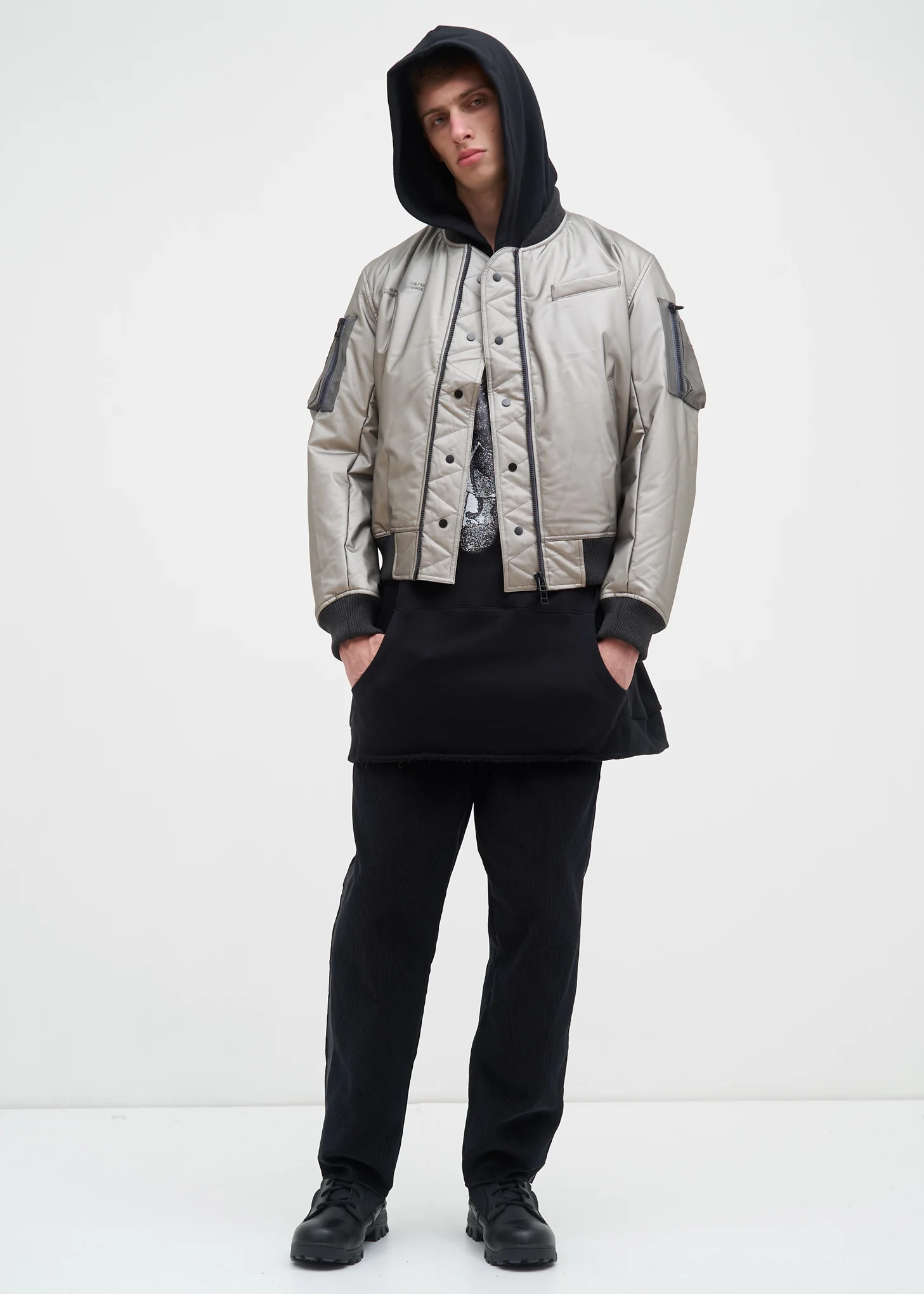 Black Oversized Johnstone Fly Hoodie - Image 6