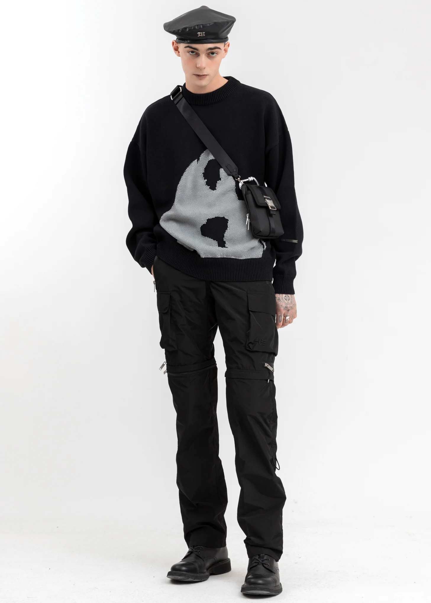 Black Oversized Knit Crewneck - Image 6